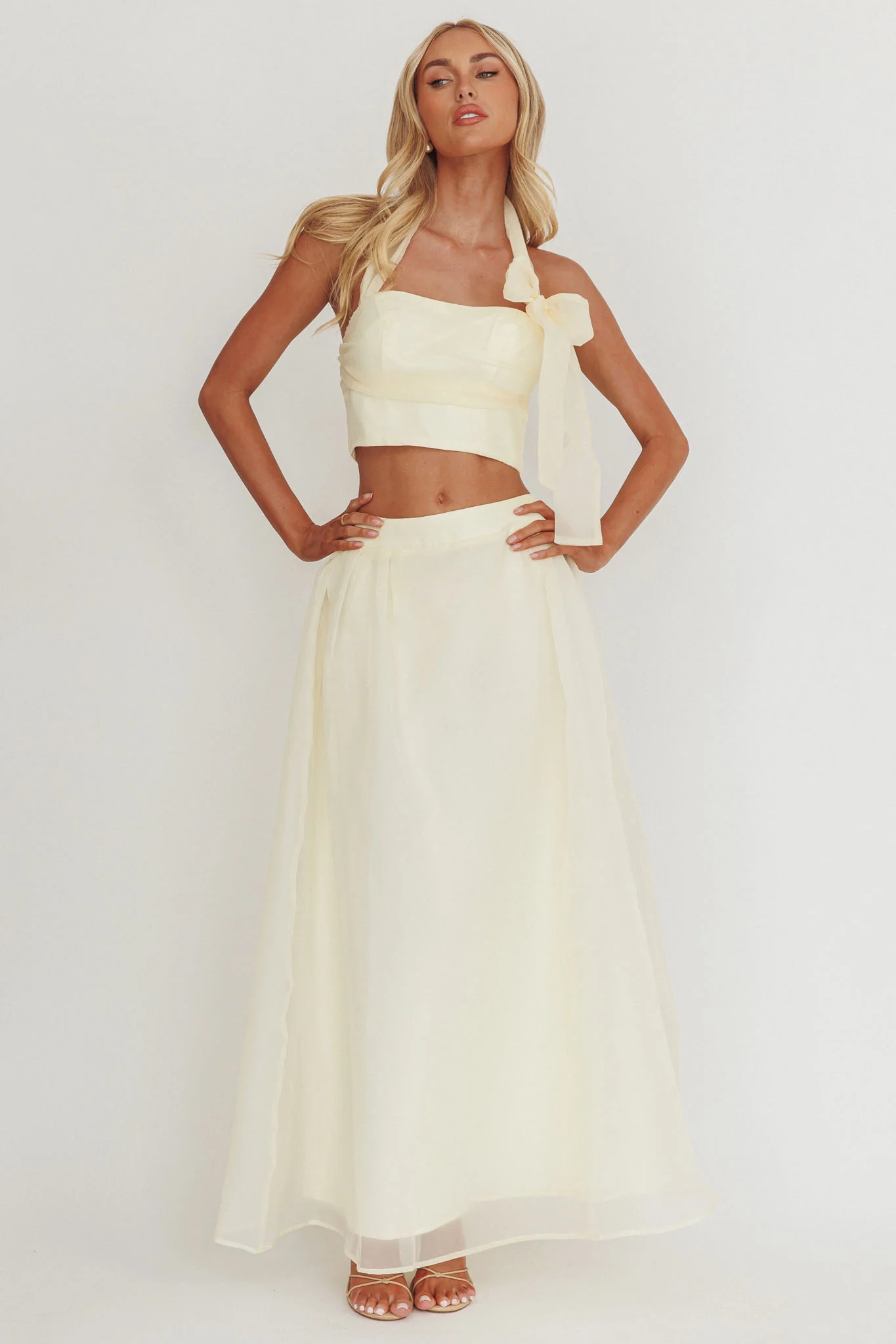 Simple Things Organza Maxi Skirt Butter - Seraphlike
