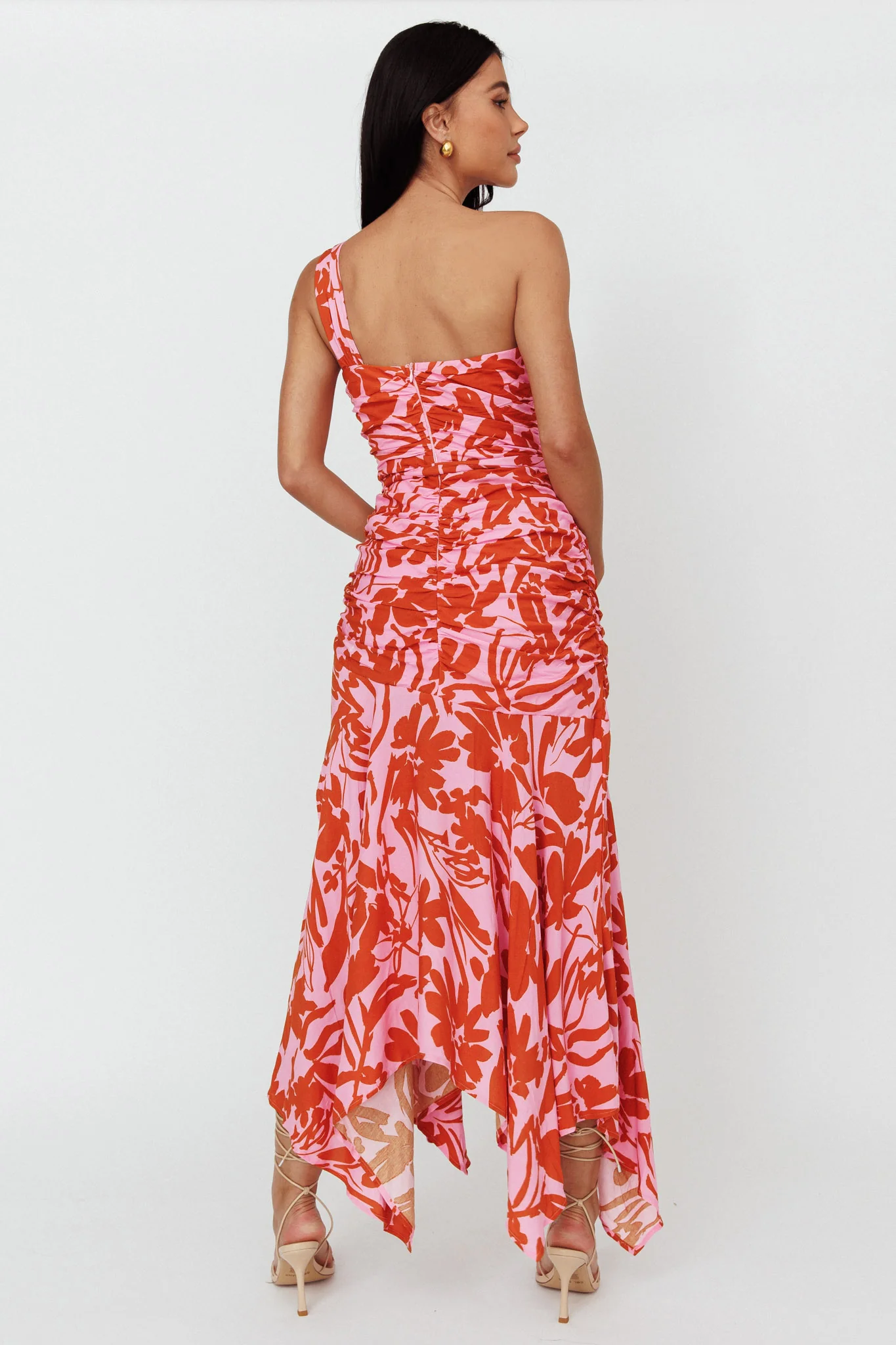 Chandler One-Shoulder Ruched Midi Dress Lilac - Seraphlike