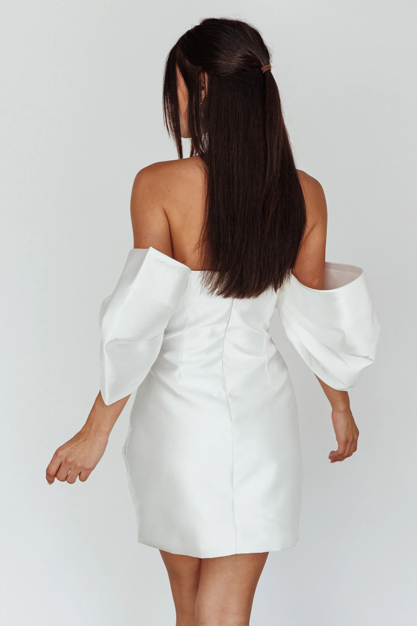 Magnolia Off-Shoulder Mini Dress White - Seraphlike