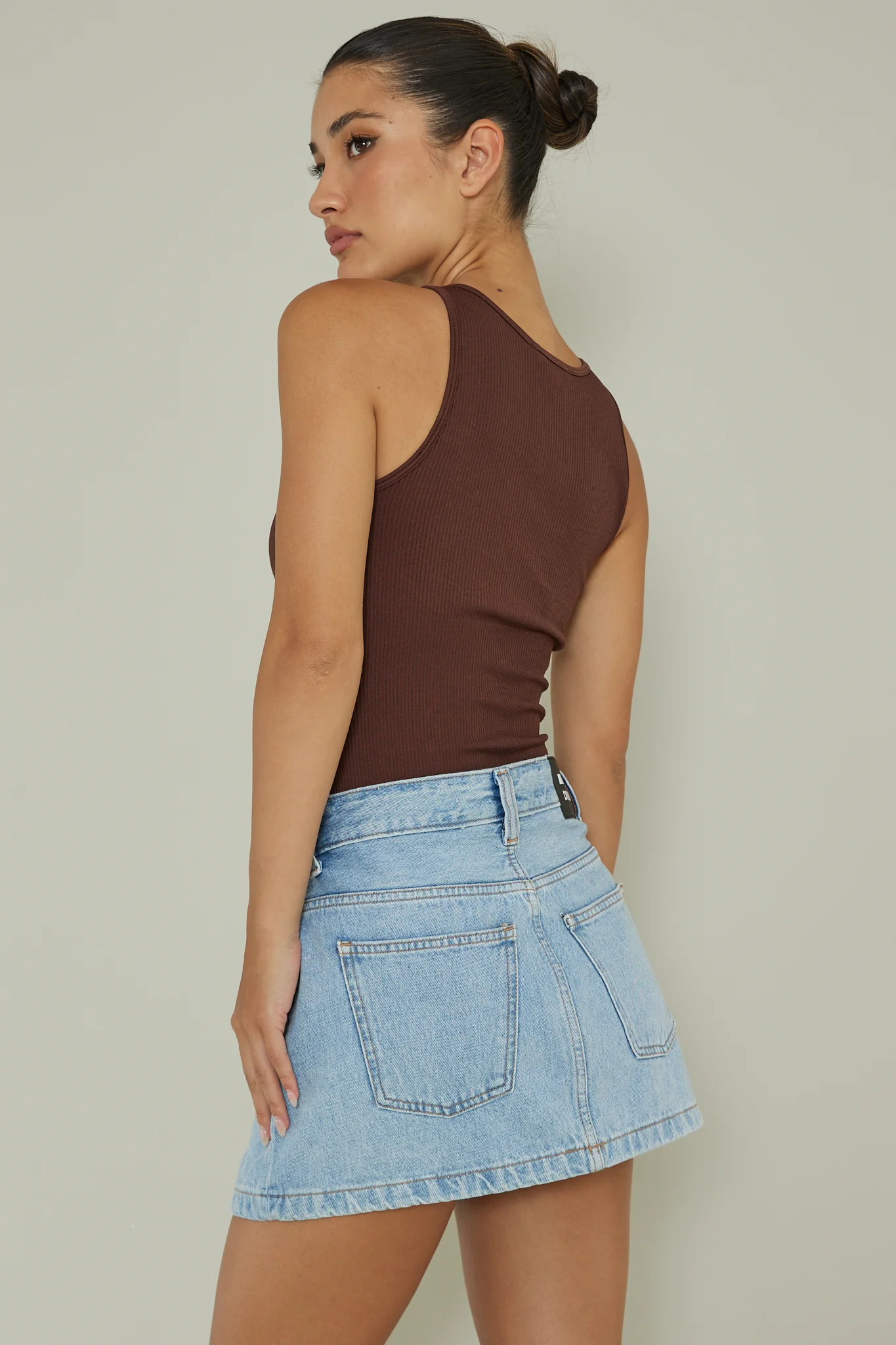 Attitude Ribbed Leotard Chocolate - Seraphlike