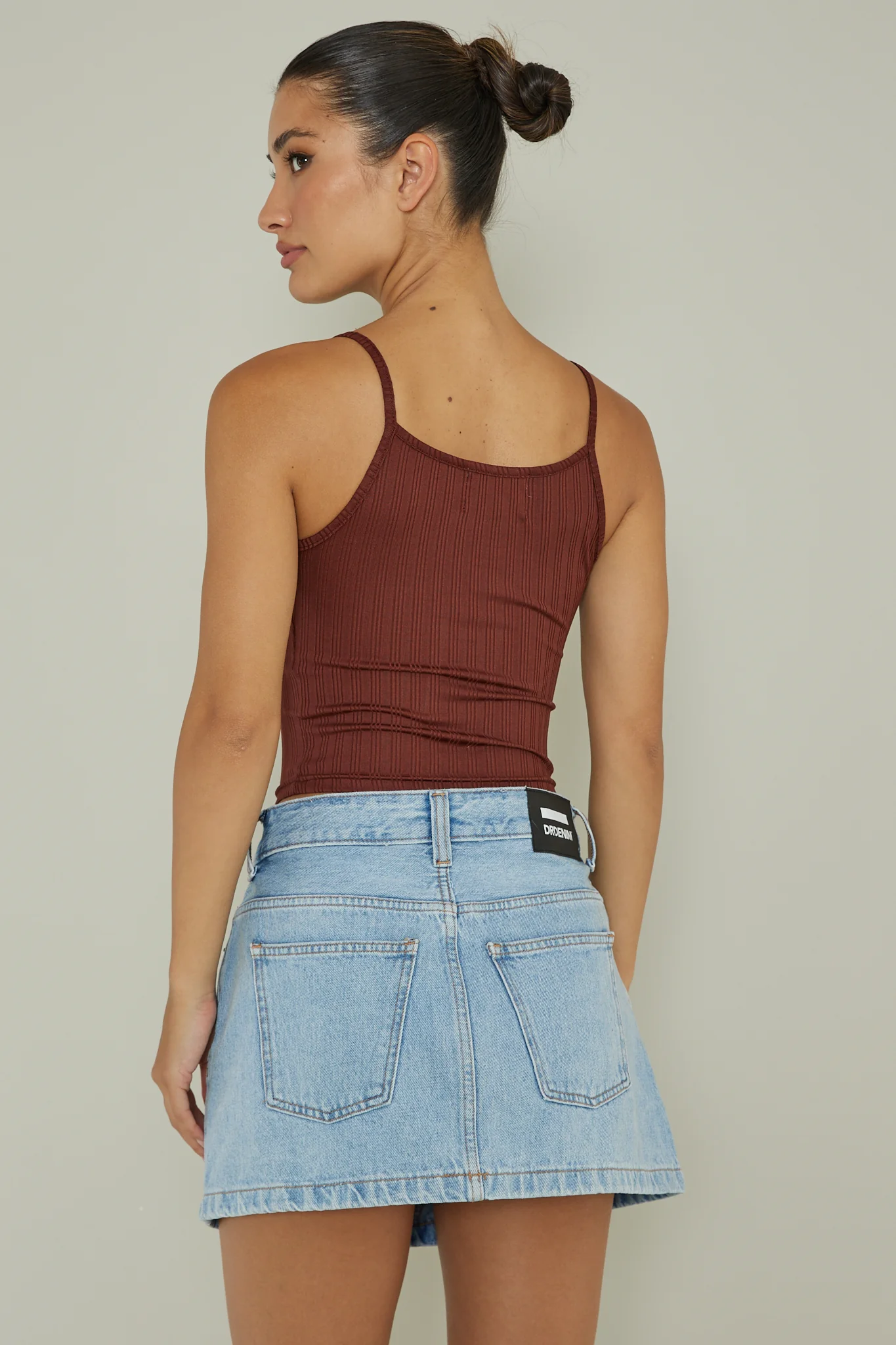 Sold Out Ribbed Cami Top Chocolate - Seraphlike