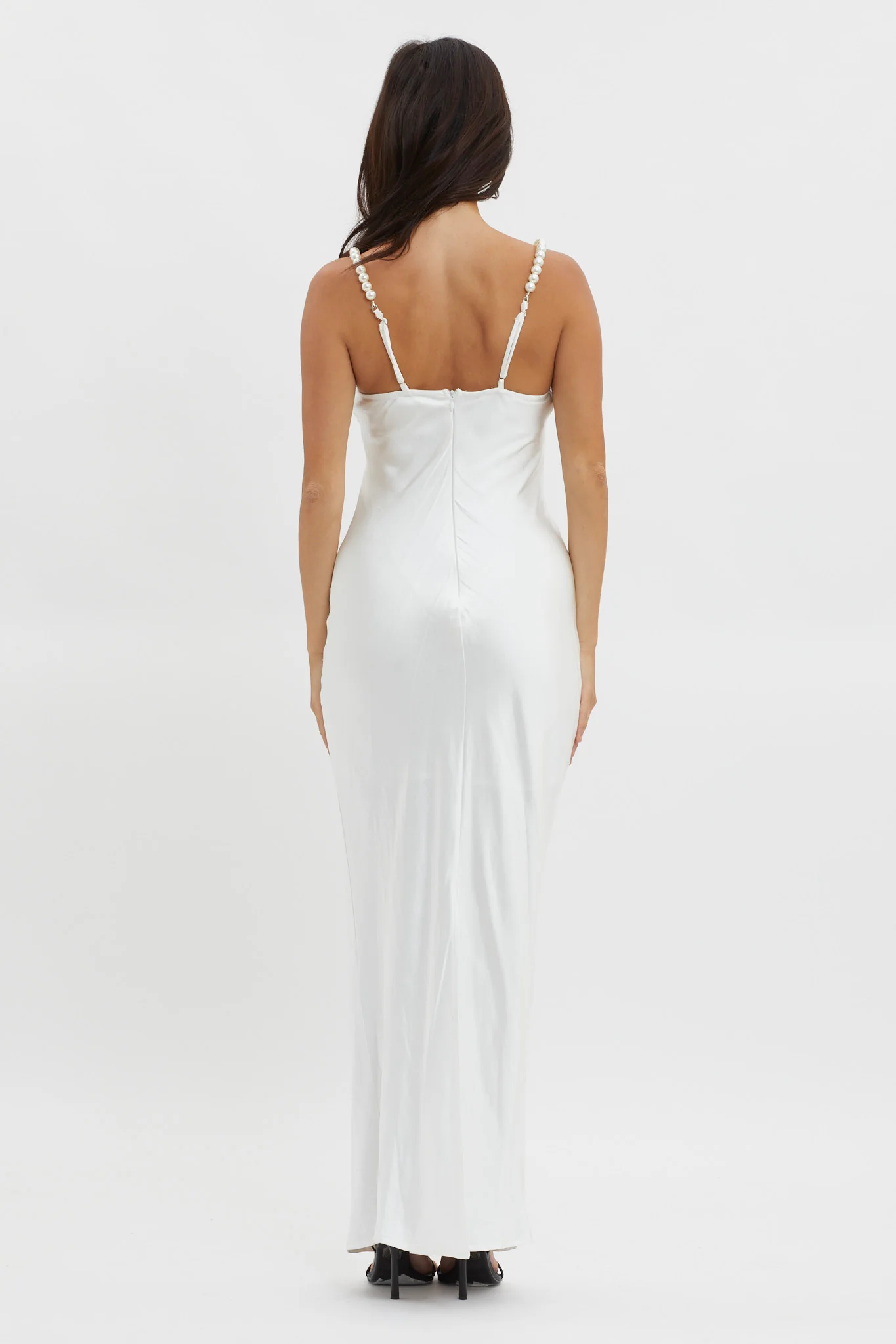 Saving Grace Pearl Strap Maxi Dress Oyster - Seraphlike