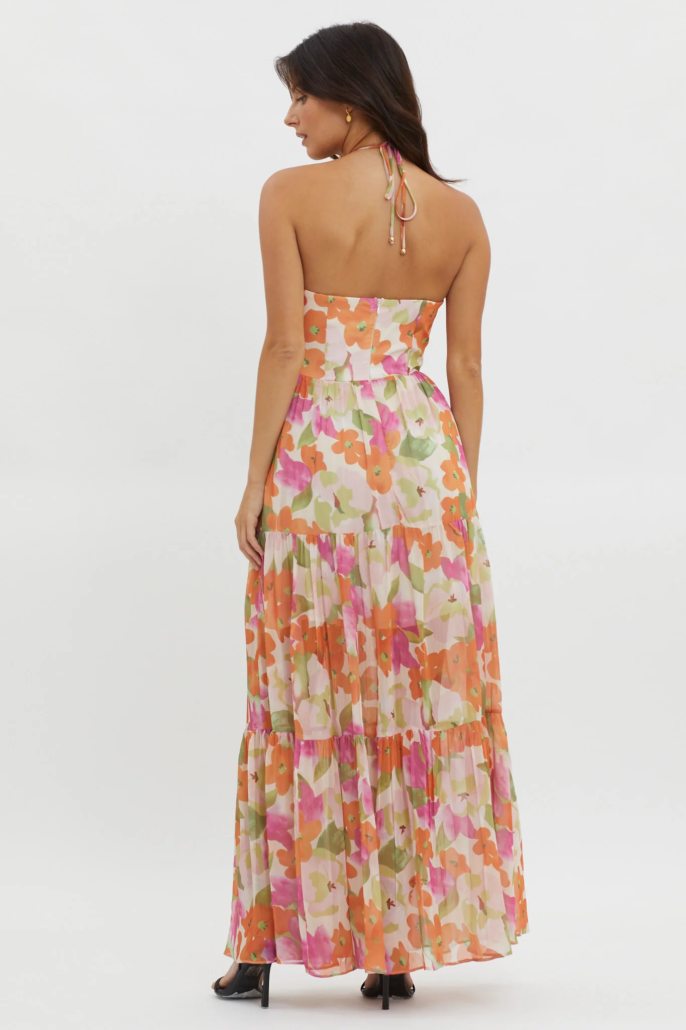 Main Attraction Halterneck Dress Print Pink - Seraphlike