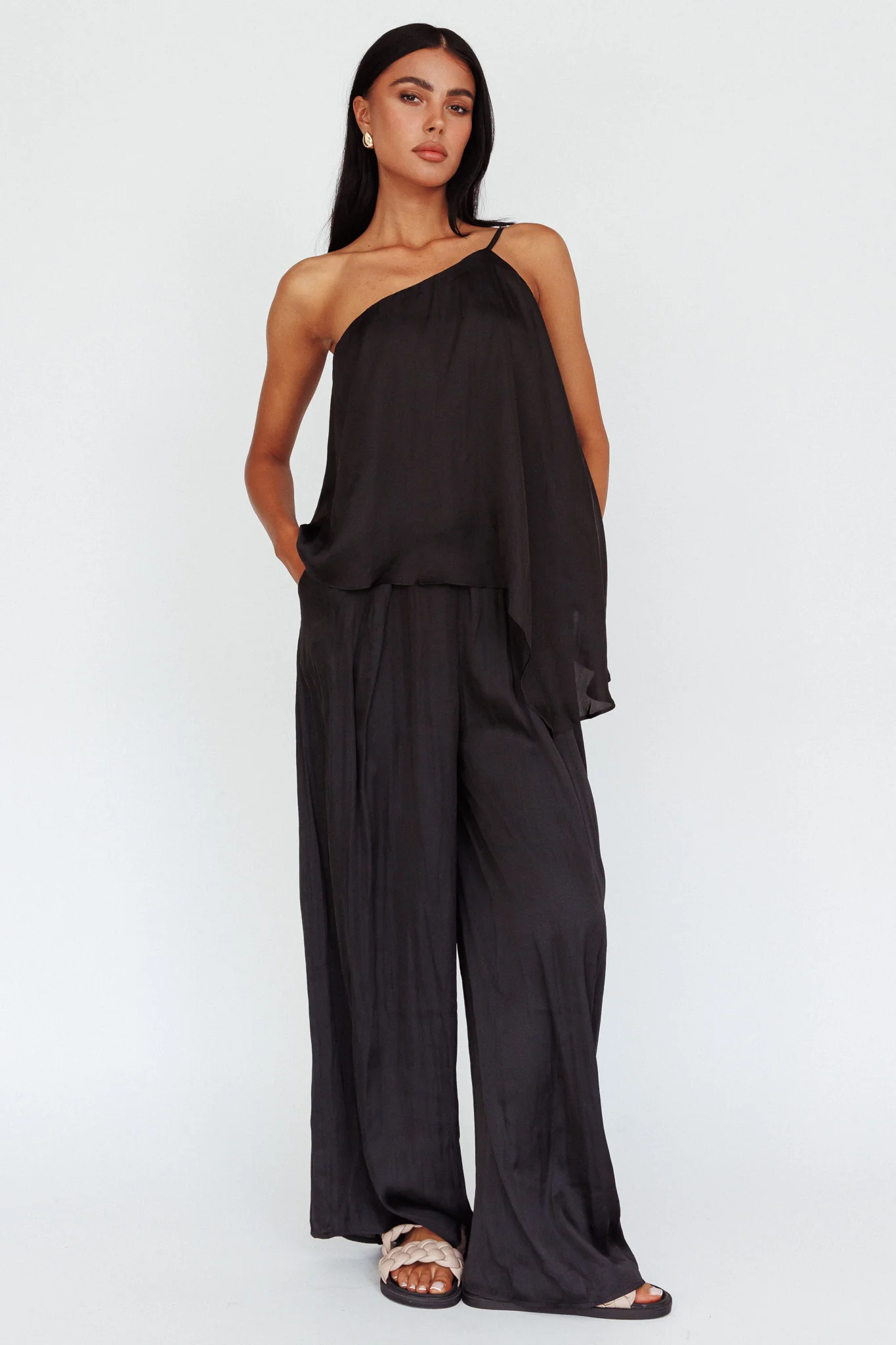 Pollina Wide Leg Pants Black - Seraphlike