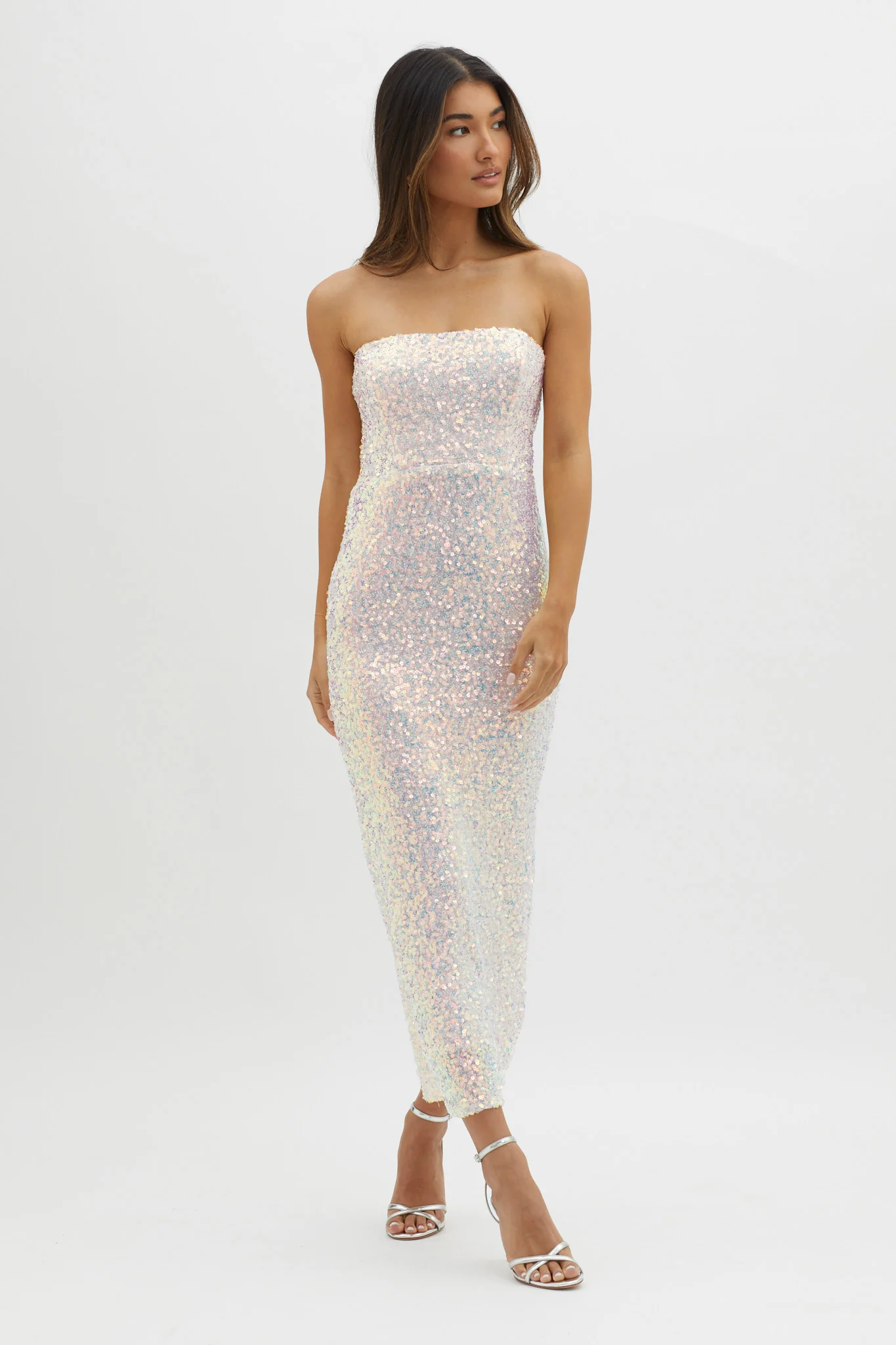 C'est Moi Sequin Laced Back Dress Pink - Seraphlike