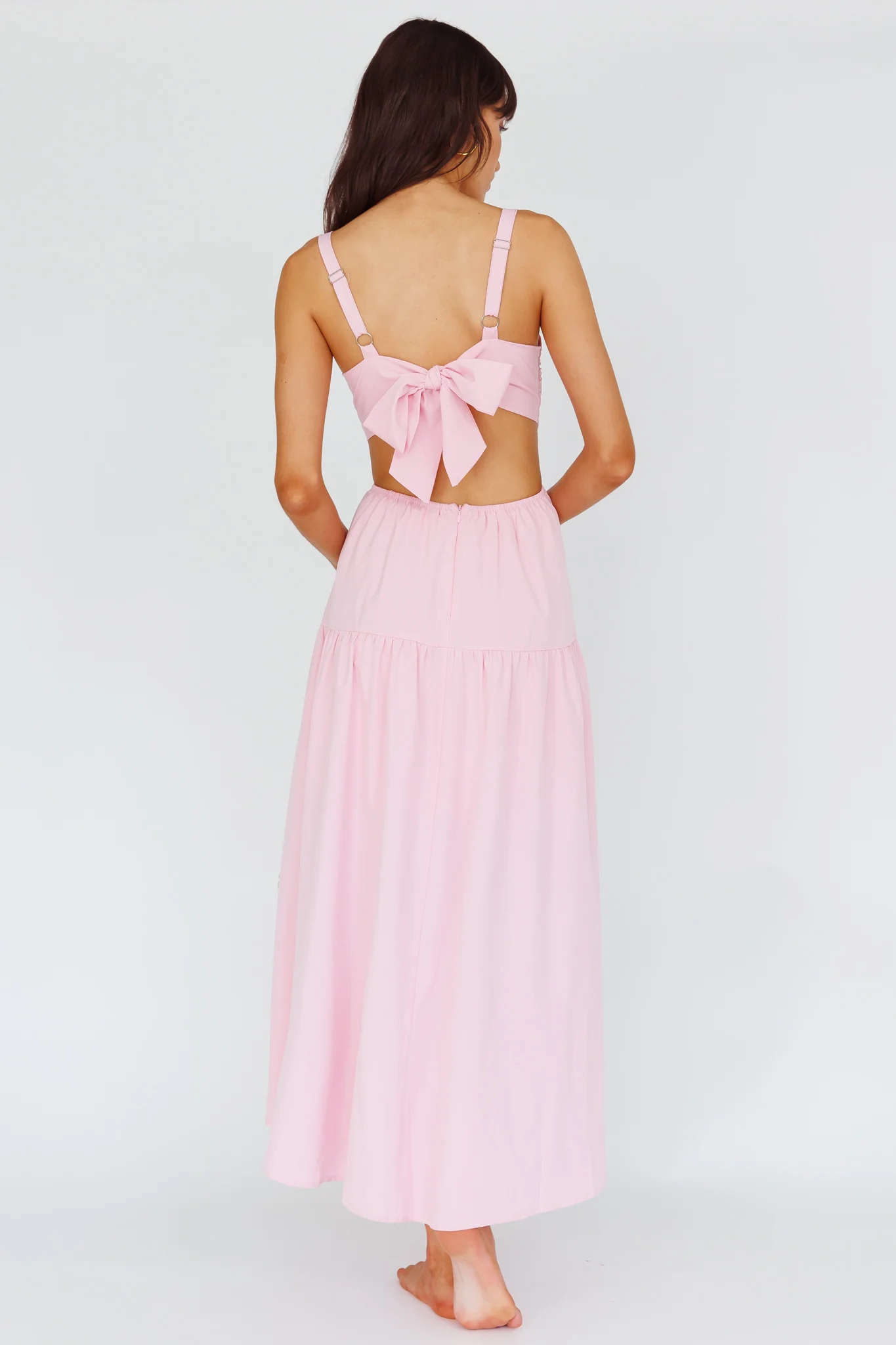Kassi Gathered Bodice Maxi Dress Blush - Seraphlike