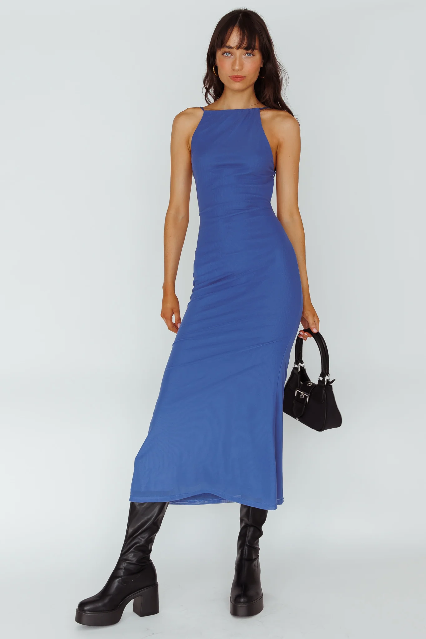 Genova Strappy Back Maxi Dress Midnight Blue - Seraphlike