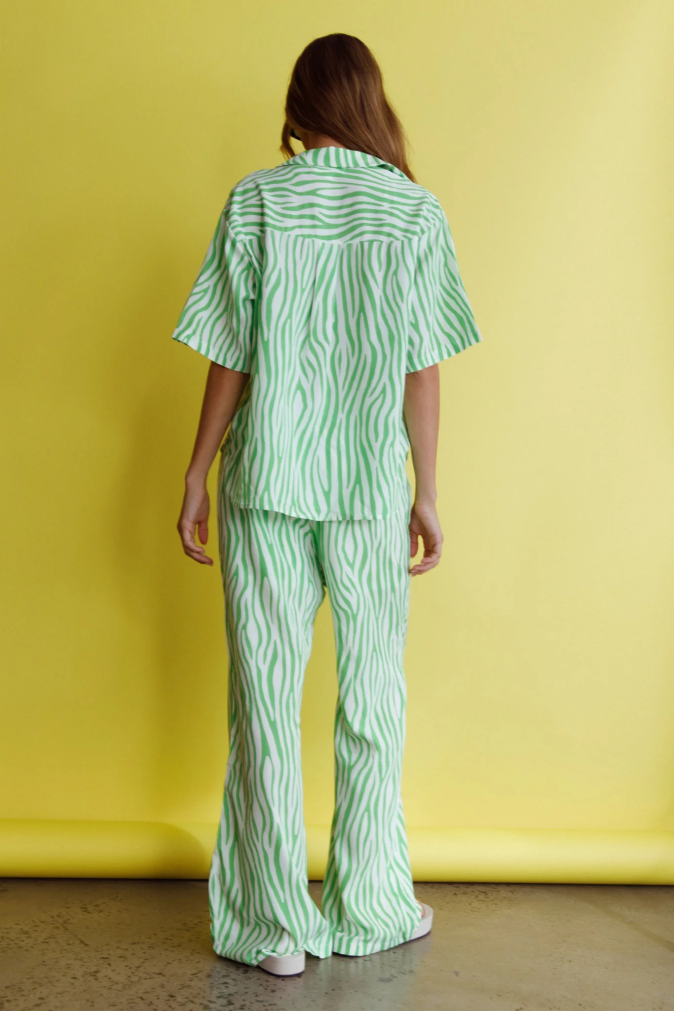 Just A Hunch Button Shirt Zebra Green - Seraphlike