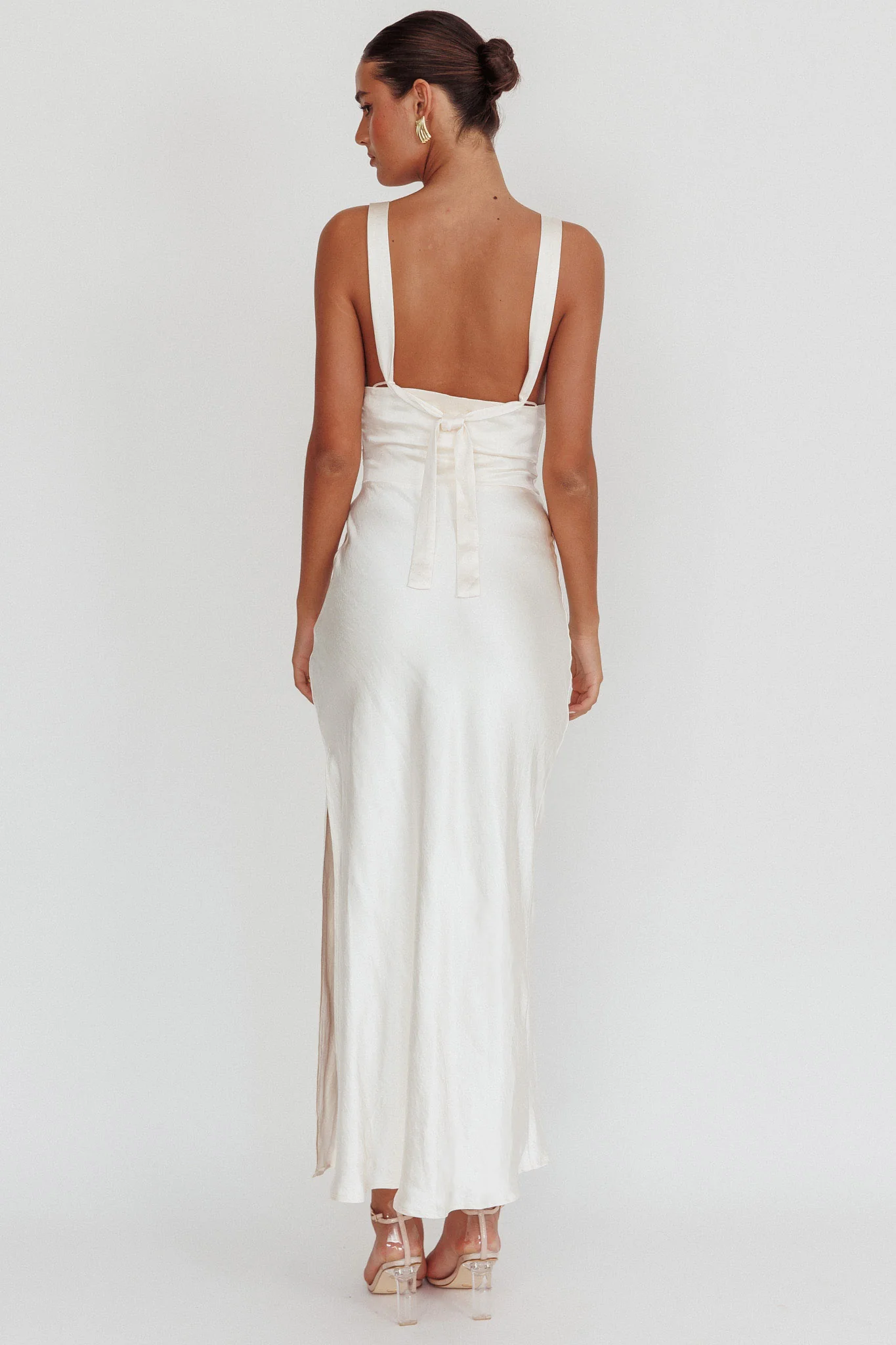 Sitara Tied Back Maxi Dress Oyster - Seraphlike