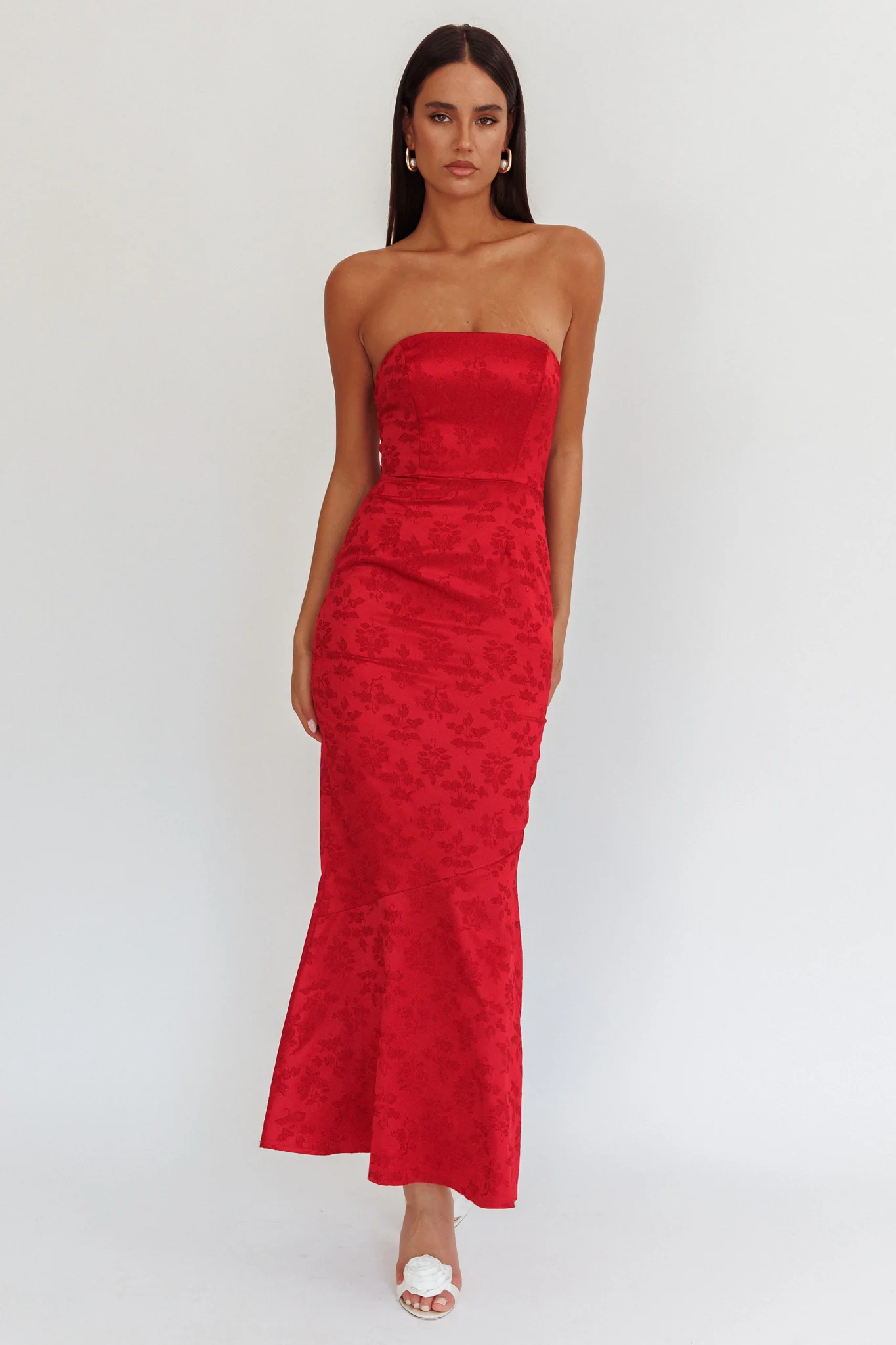 Melty Kisses Bow Back Maxi Dress Wine - Seraphlike