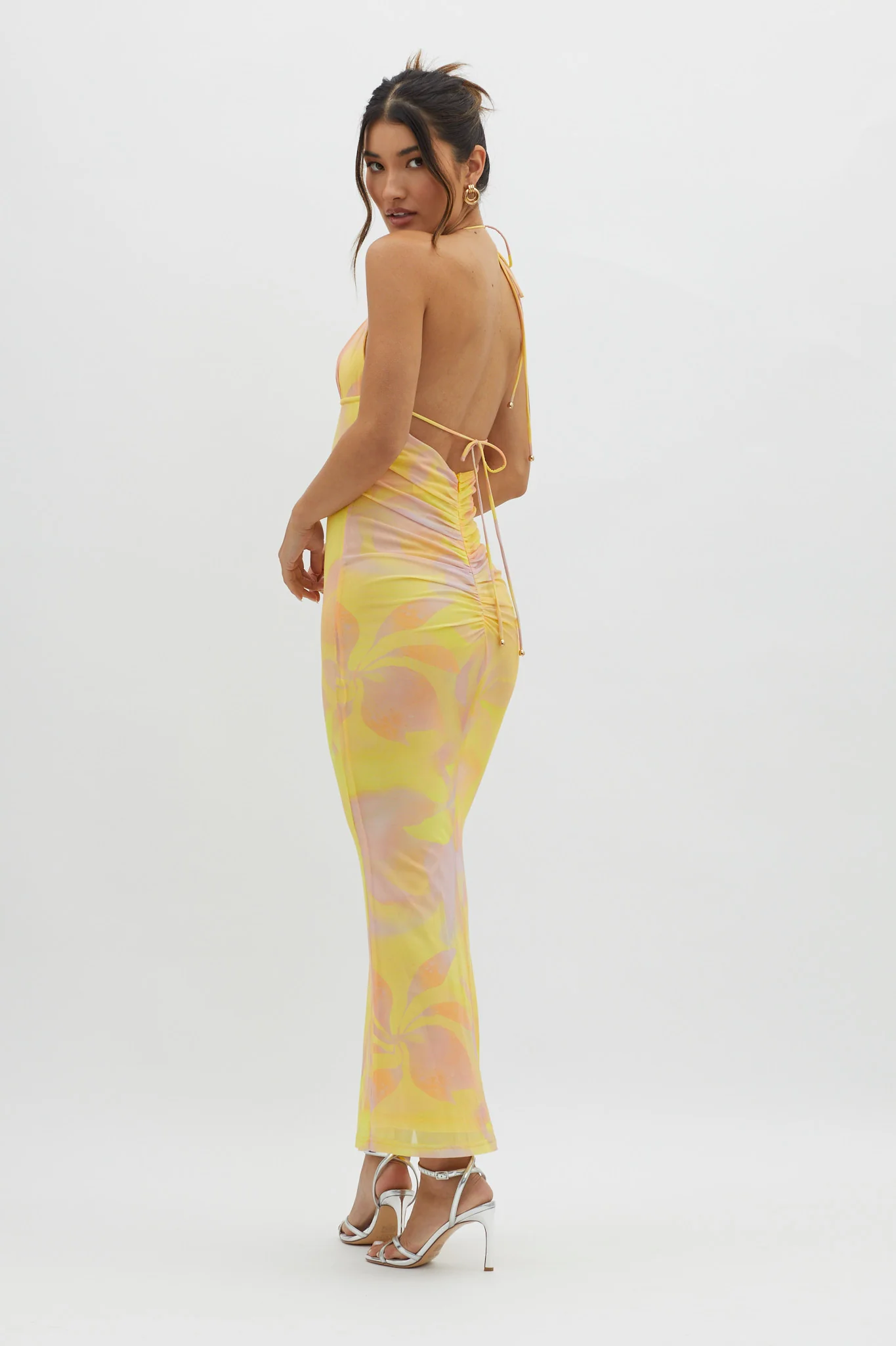 Santa Rosa Ruched Back Maxi Dress Yellow - Seraphlike