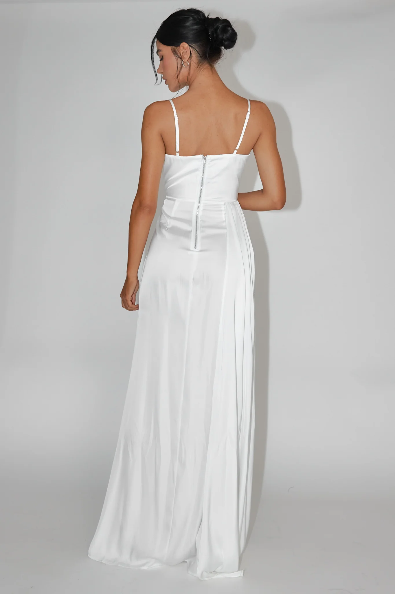 Secret Sweetheart Neckline Split Maxi Dress White - Seraphlike
