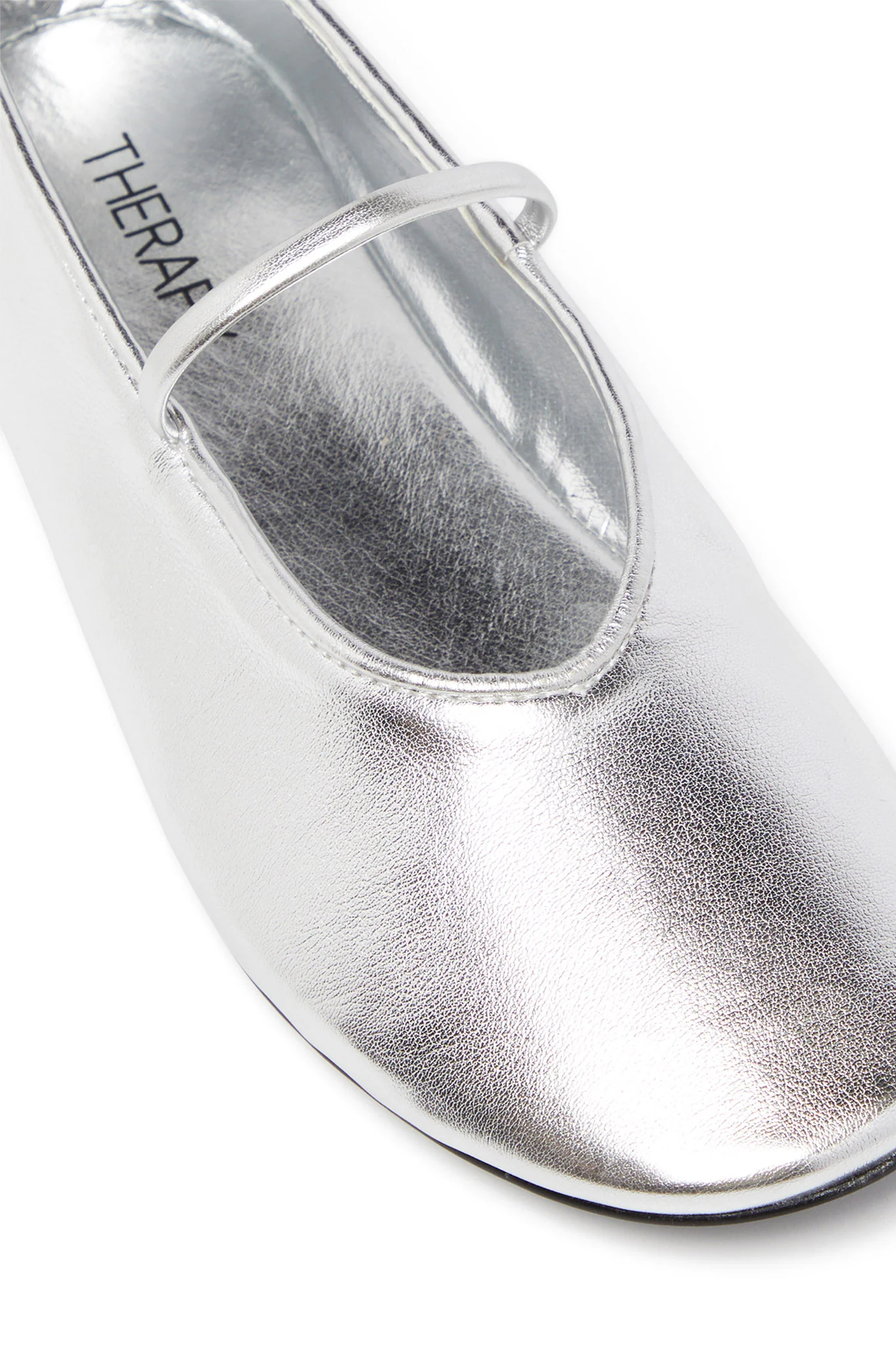 THERAPY Moncherri Ballet Flat Silver Smooth - Seraphlike