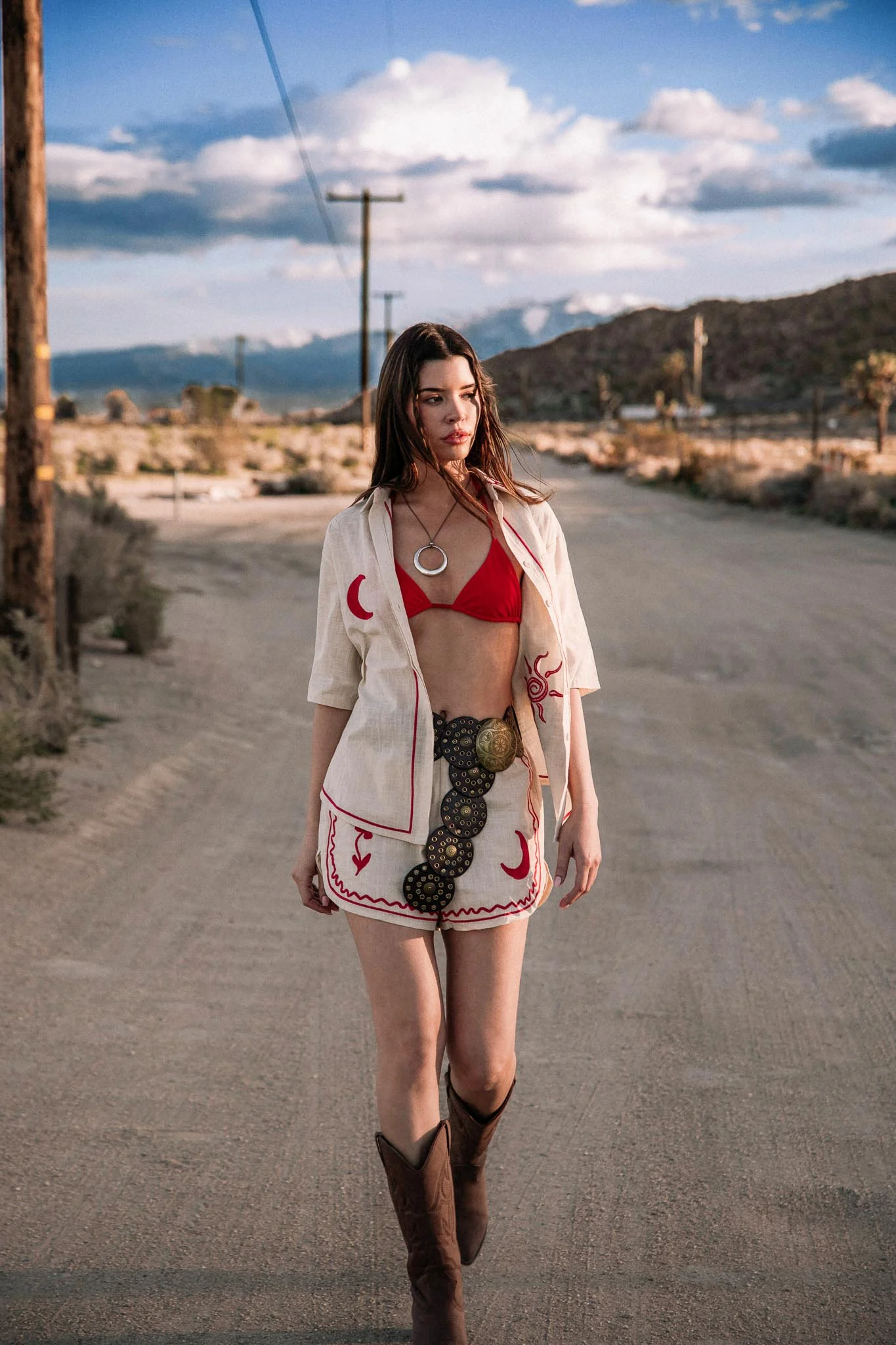 On Vacay Button-Up Shirt Embroidered Beige - Seraphlike