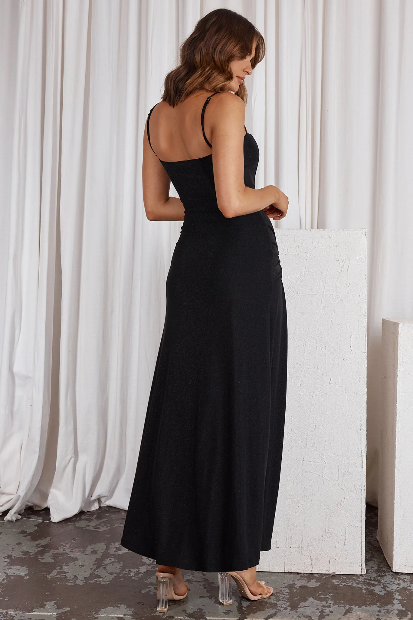 Stand Out Twist Detail Maxi Dress Black - Seraphlike