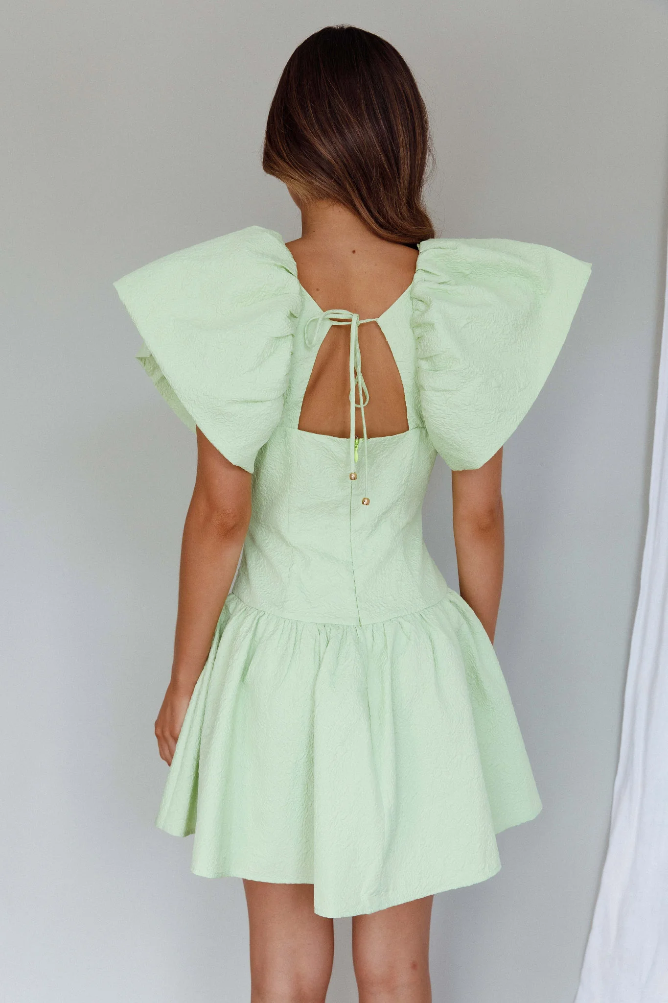 Self Love Flounce Hem Dress Lime - Seraphlike