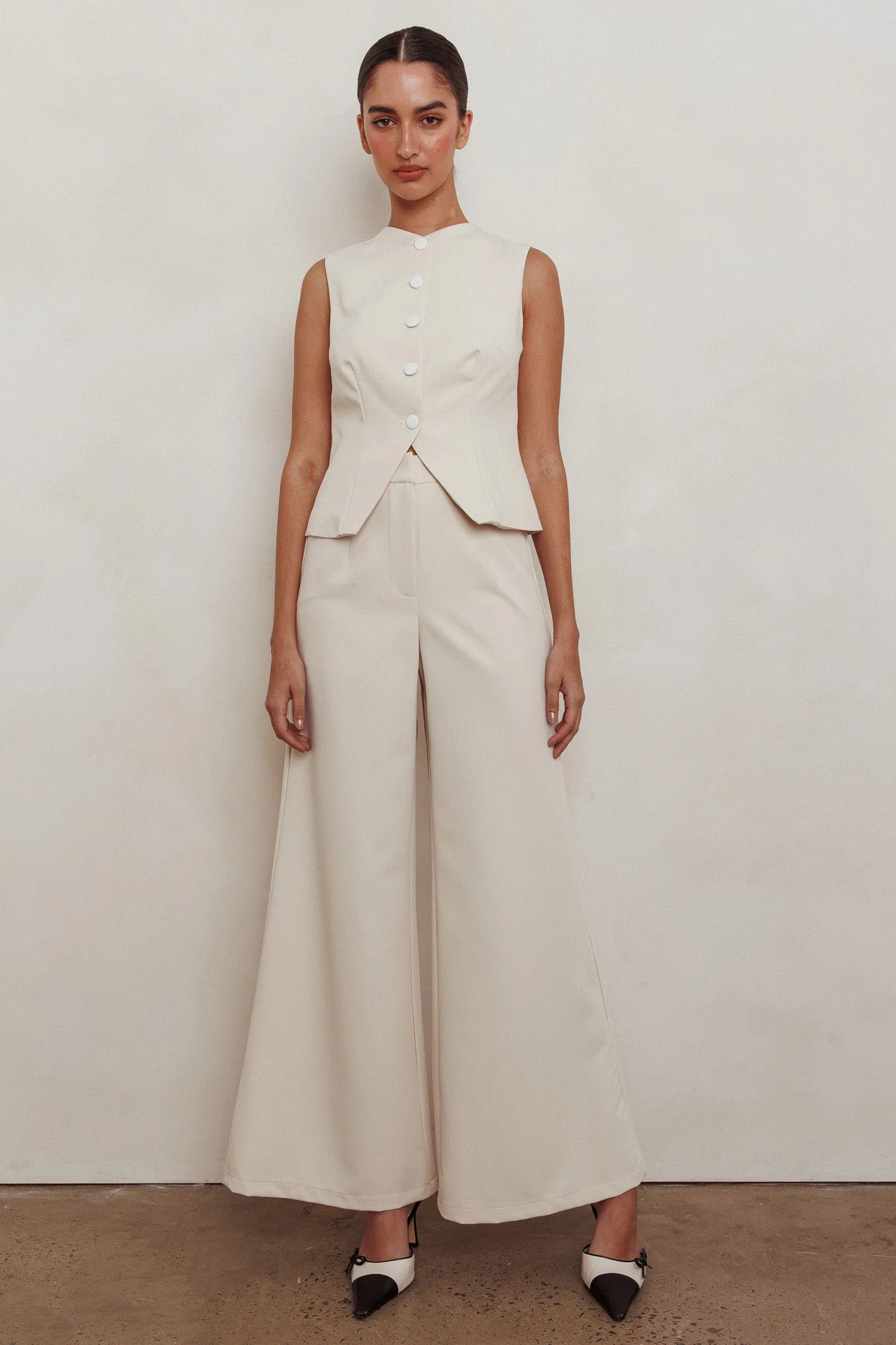 Consideration Wide Leg Pant Beige - Seraphlike