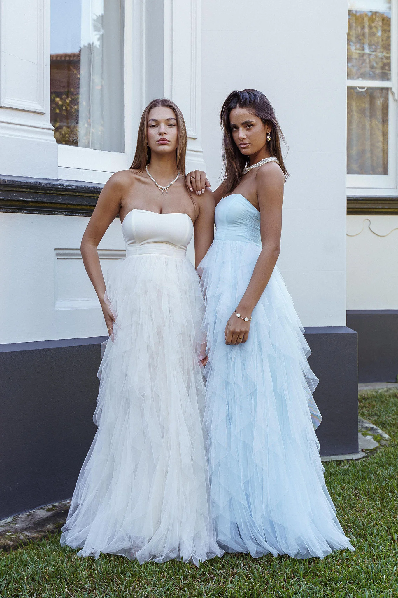 Rori Tulle Cascade Maxi Dress Ivory - Seraphlike