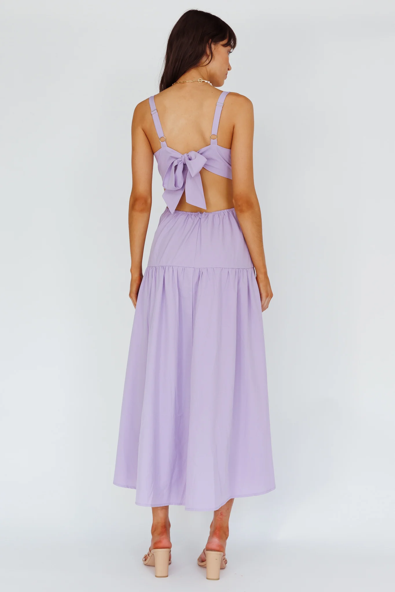 Kassi Gathered Bodice Maxi Dress Lilac - Seraphlike