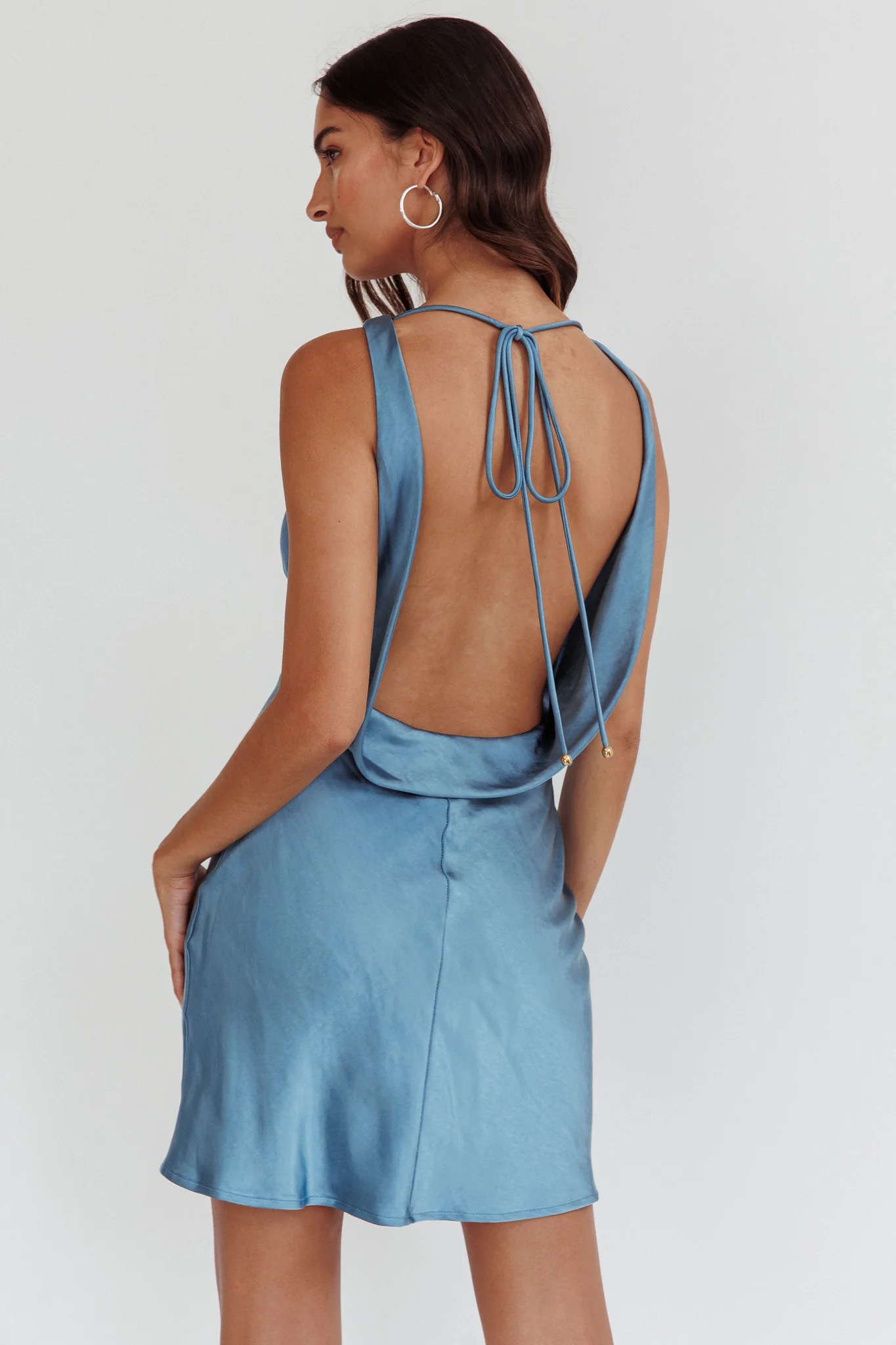 Cassiopeia Open Back Mini Dress Ocean - Seraphlike
