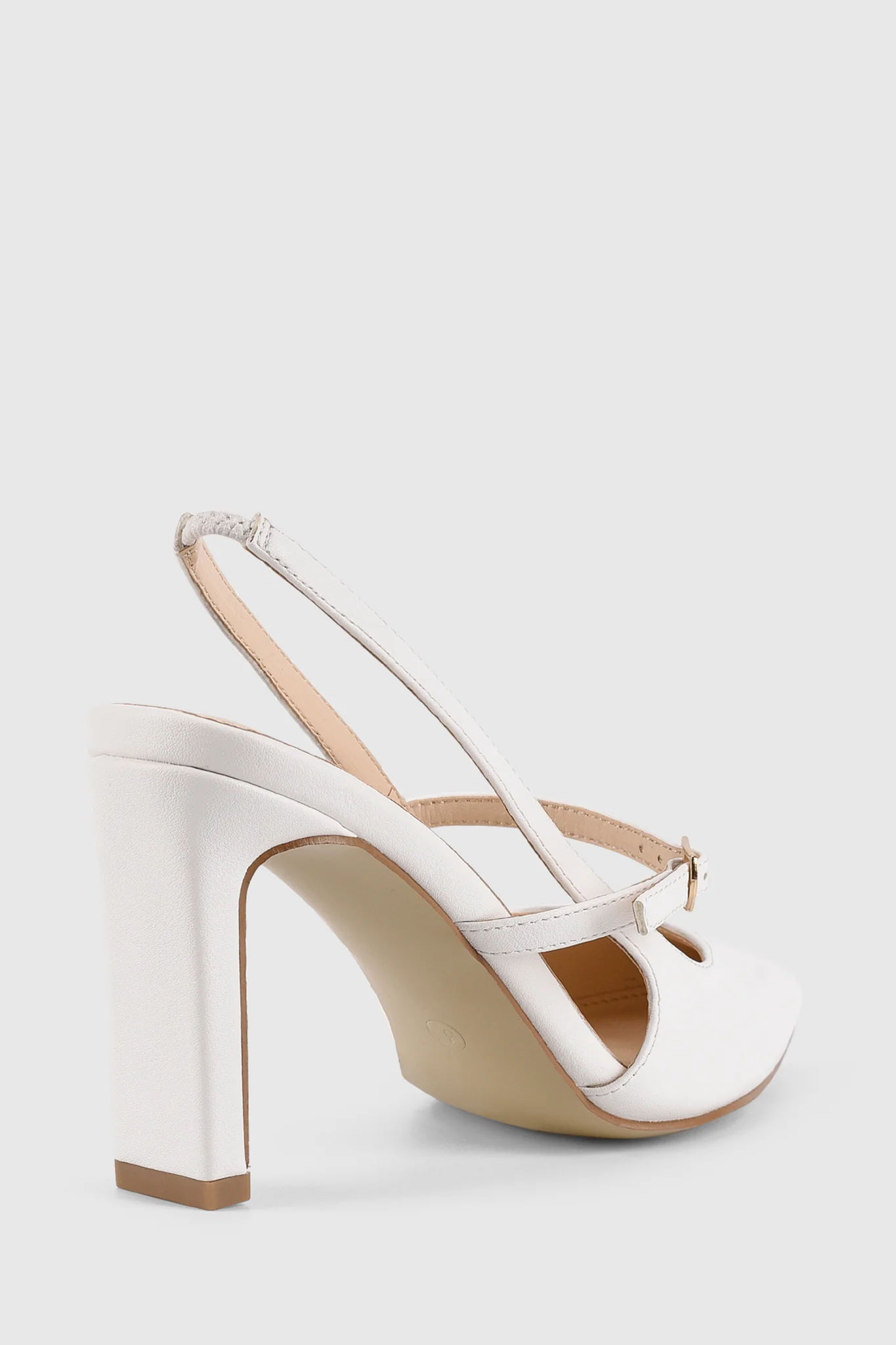 VERALi Kimchi Slingback Block Heels White - Seraphlike