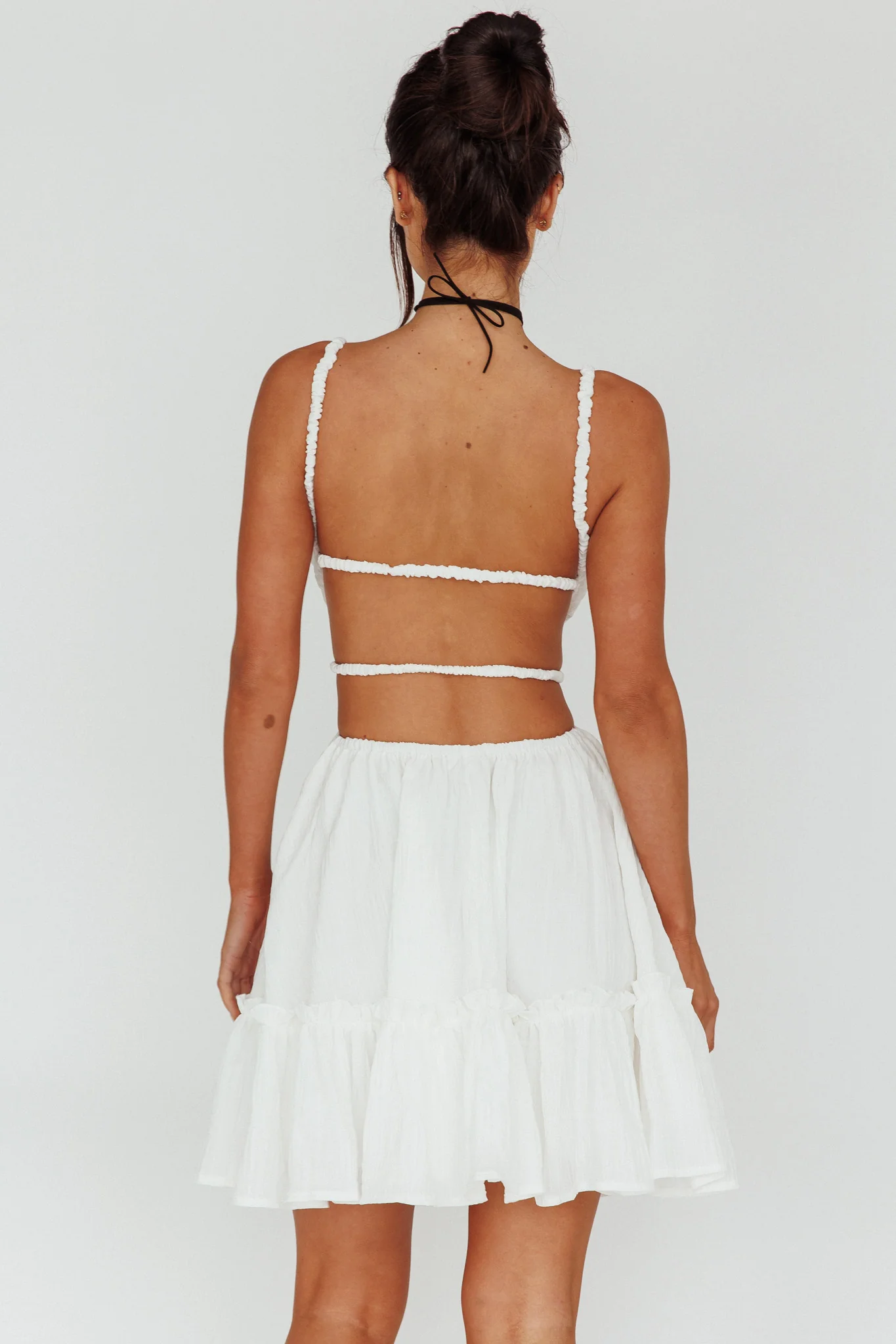 High Flier Open Back Mini Dress White - Seraphlike