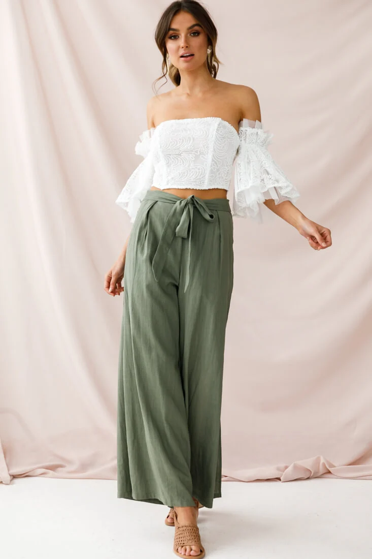 Arna Bell Sleeve Off-Shoulder Top White - Seraphlike