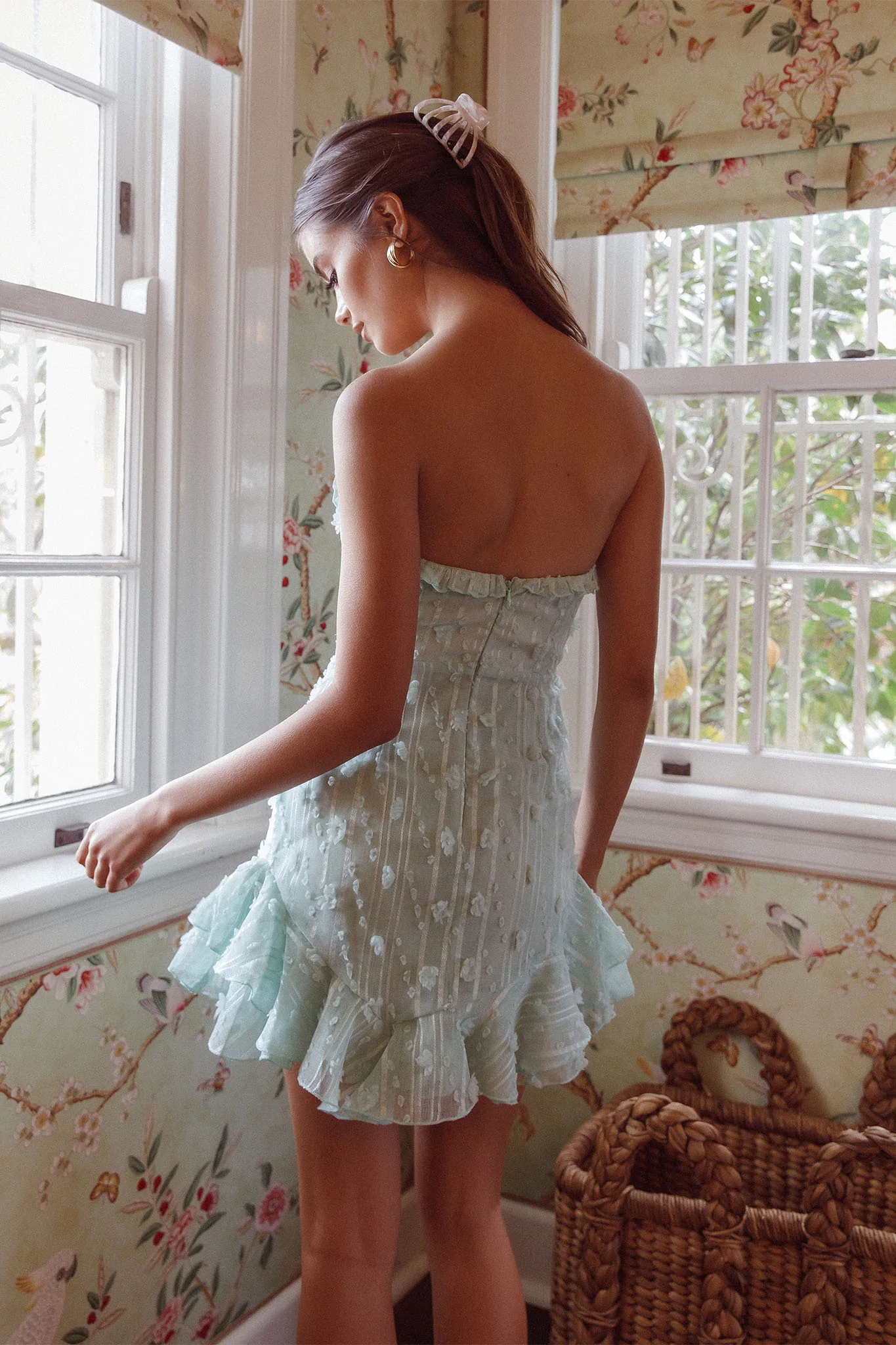 Cece Embellished Bandeau Dress Sage - Seraphlike