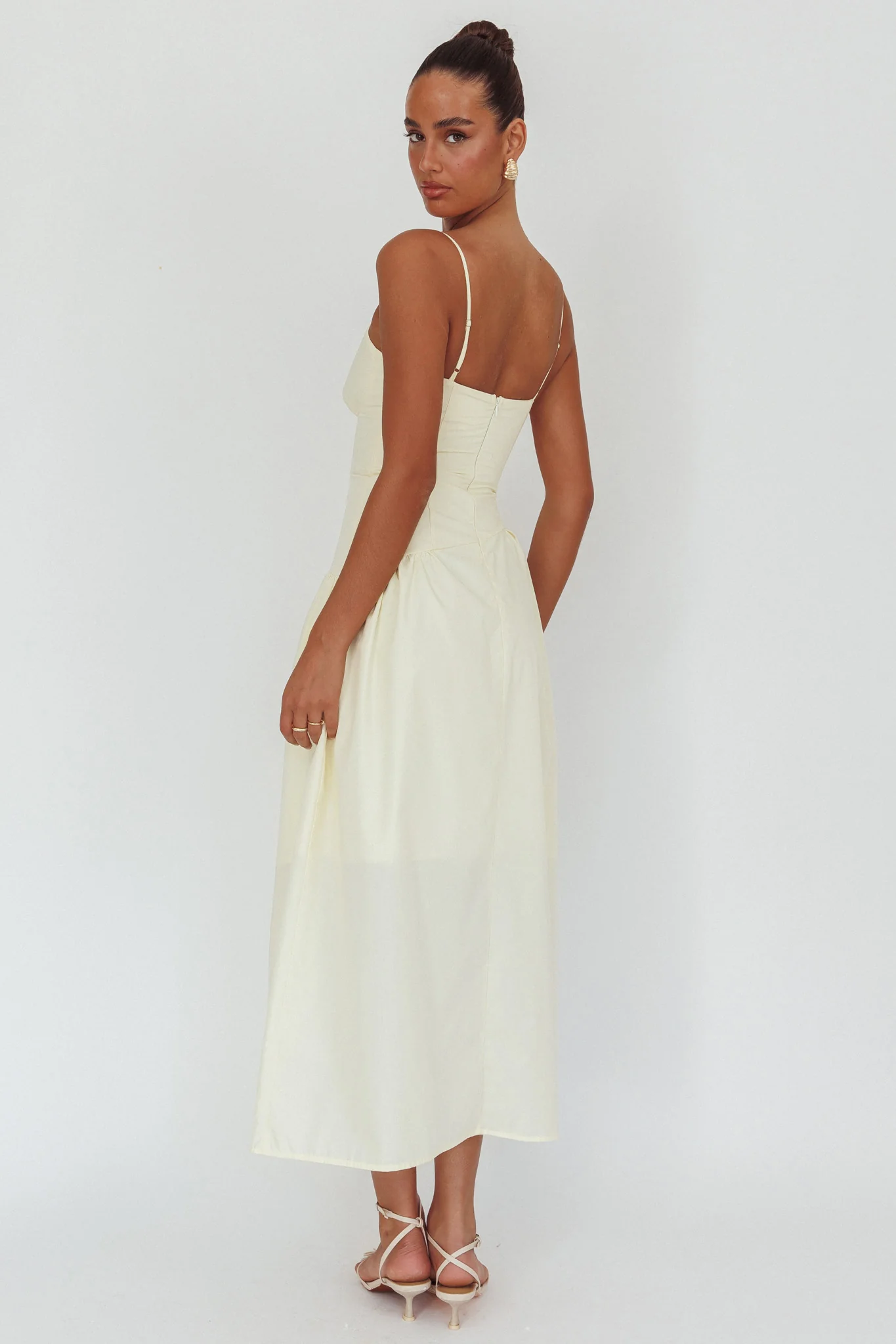 Honey Baby Diagonal Waist Maxi Dress Butter - Seraphlike