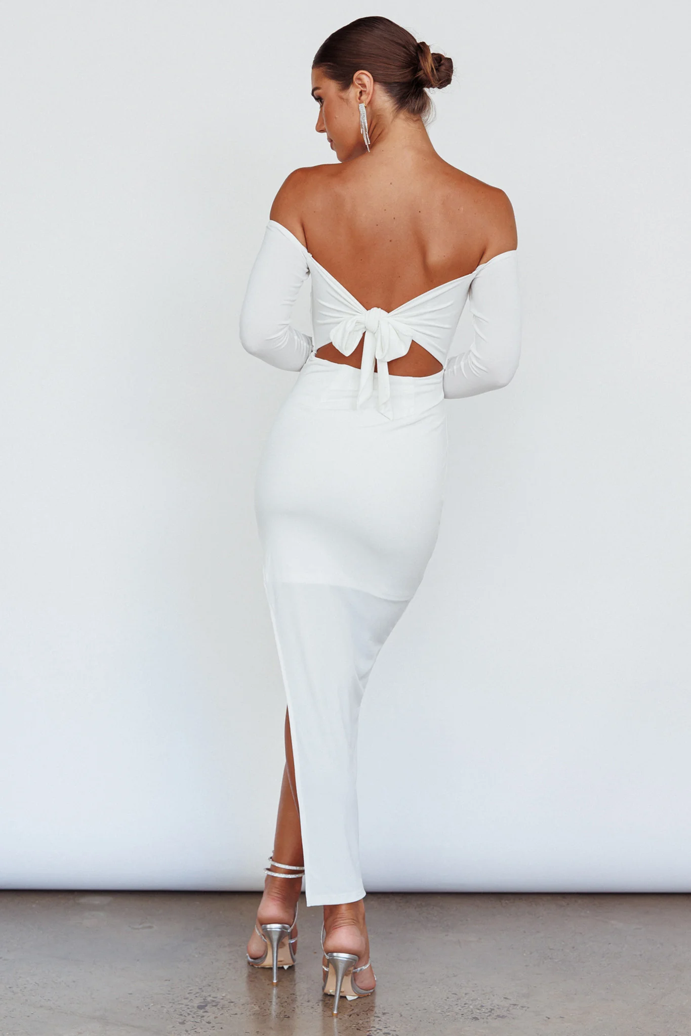 Sentimental Mood Off-Shoulder Midi Dress White - Seraphlike