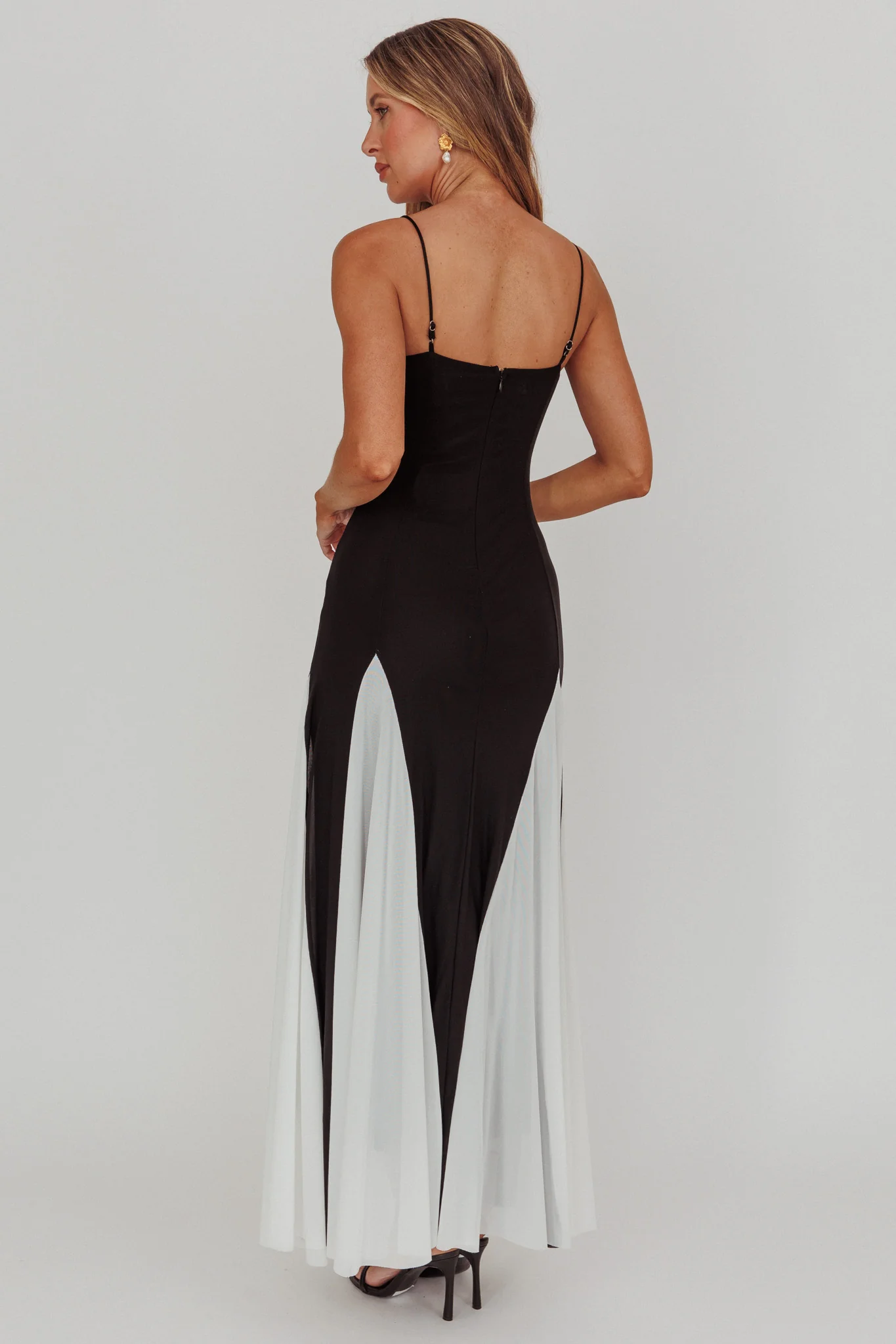 All Mine Godet Hem Maxi Dress Black - Seraphlike