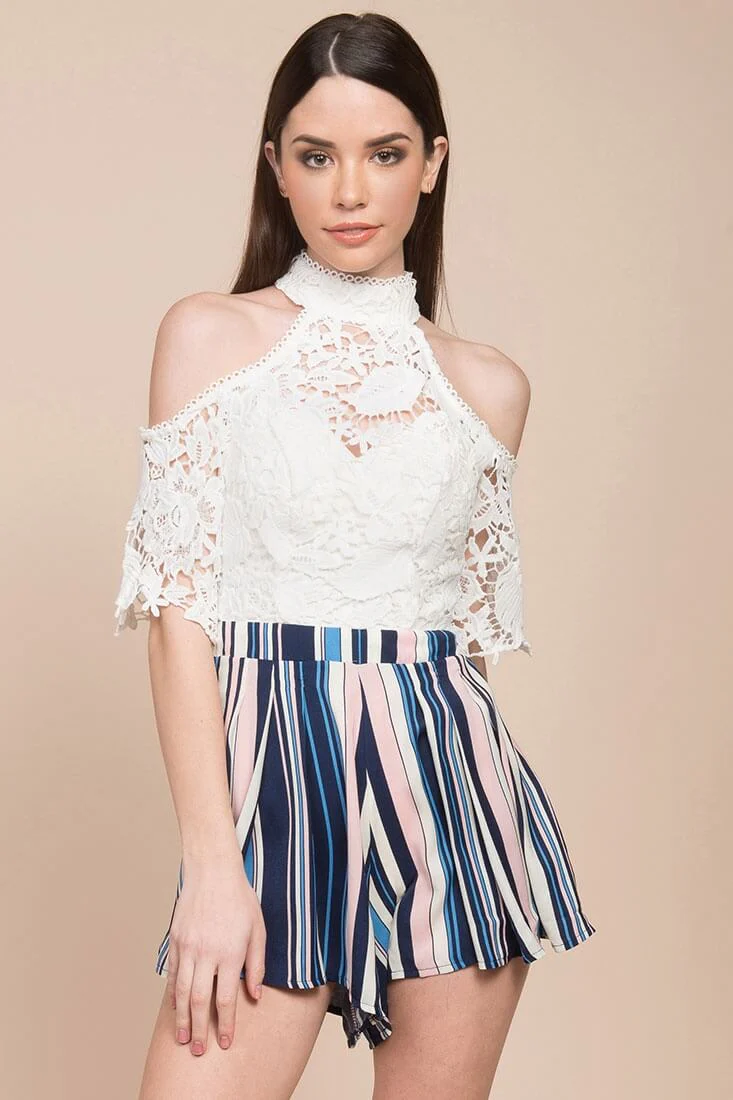 Alia Halter Top Romper White - Seraphlike