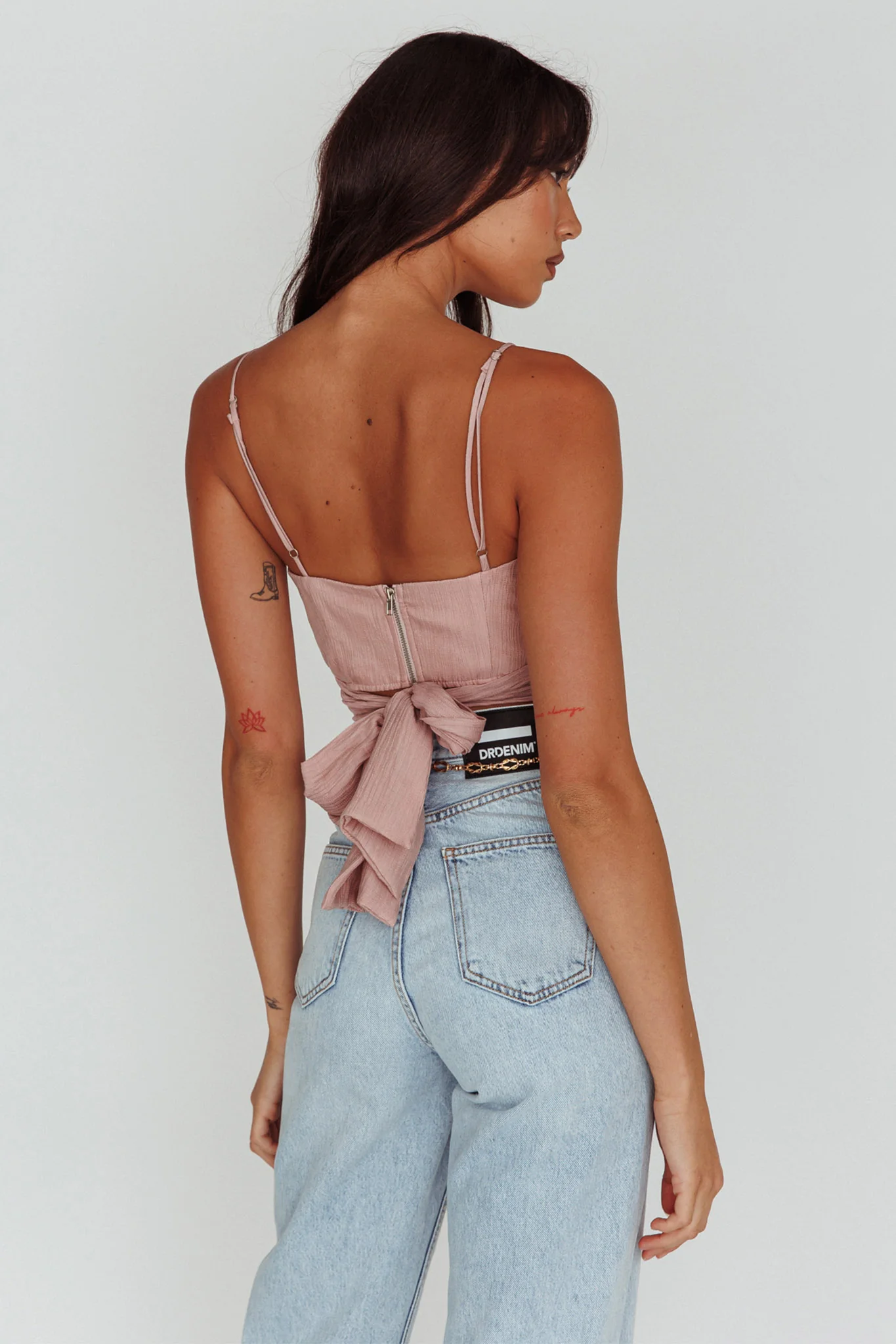 Linka Cami Strap Crop Top Blush - Seraphlike