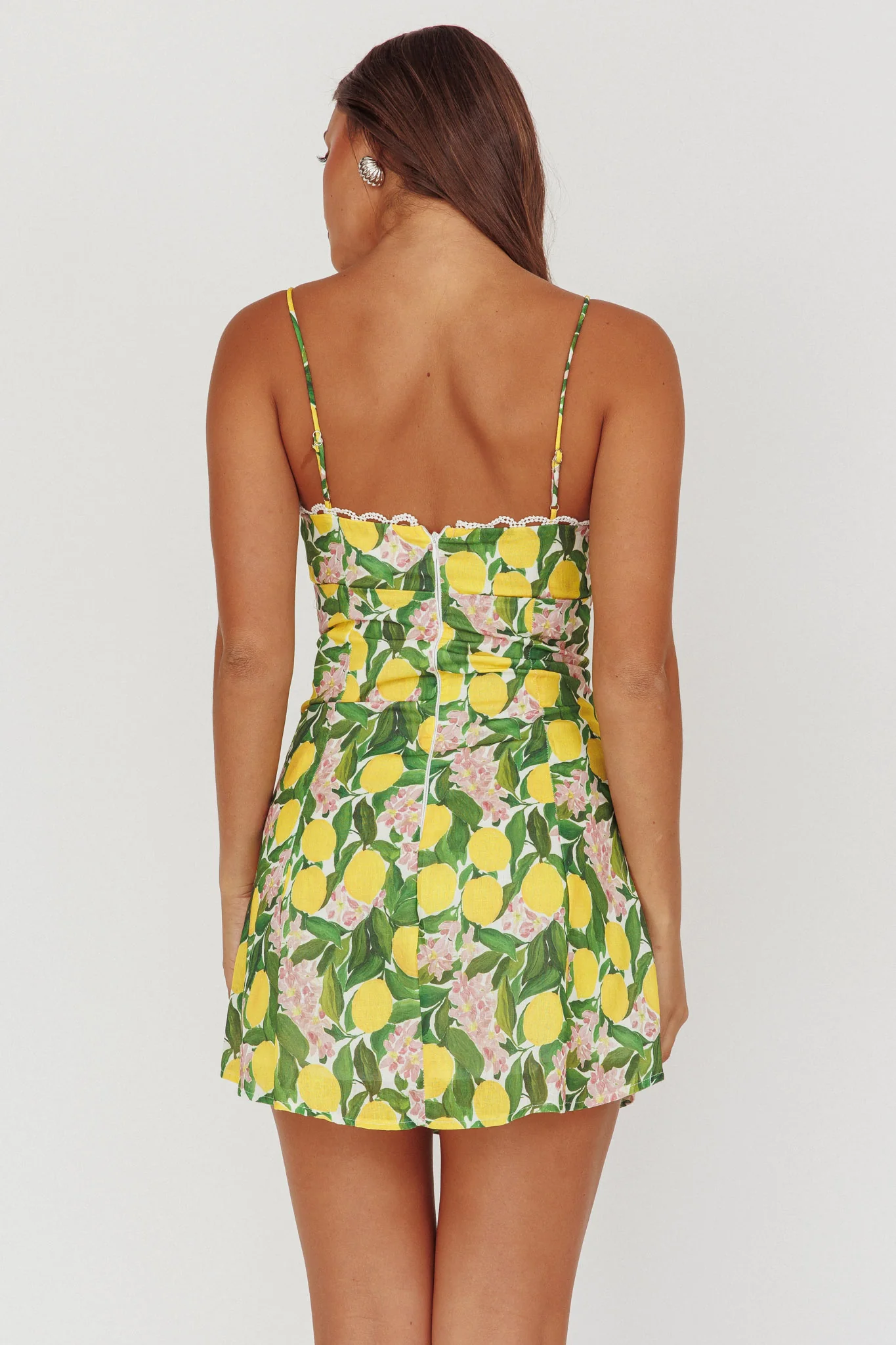 Chamberlain Scallop Trim Mini Dress Citrus Lemon - Seraphlike