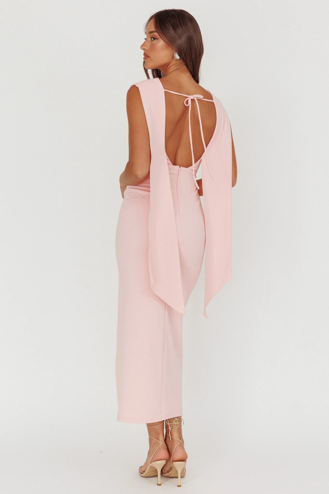 Looks Of Love Shoulder Sash Maxi Dress Pink - Seraphlike