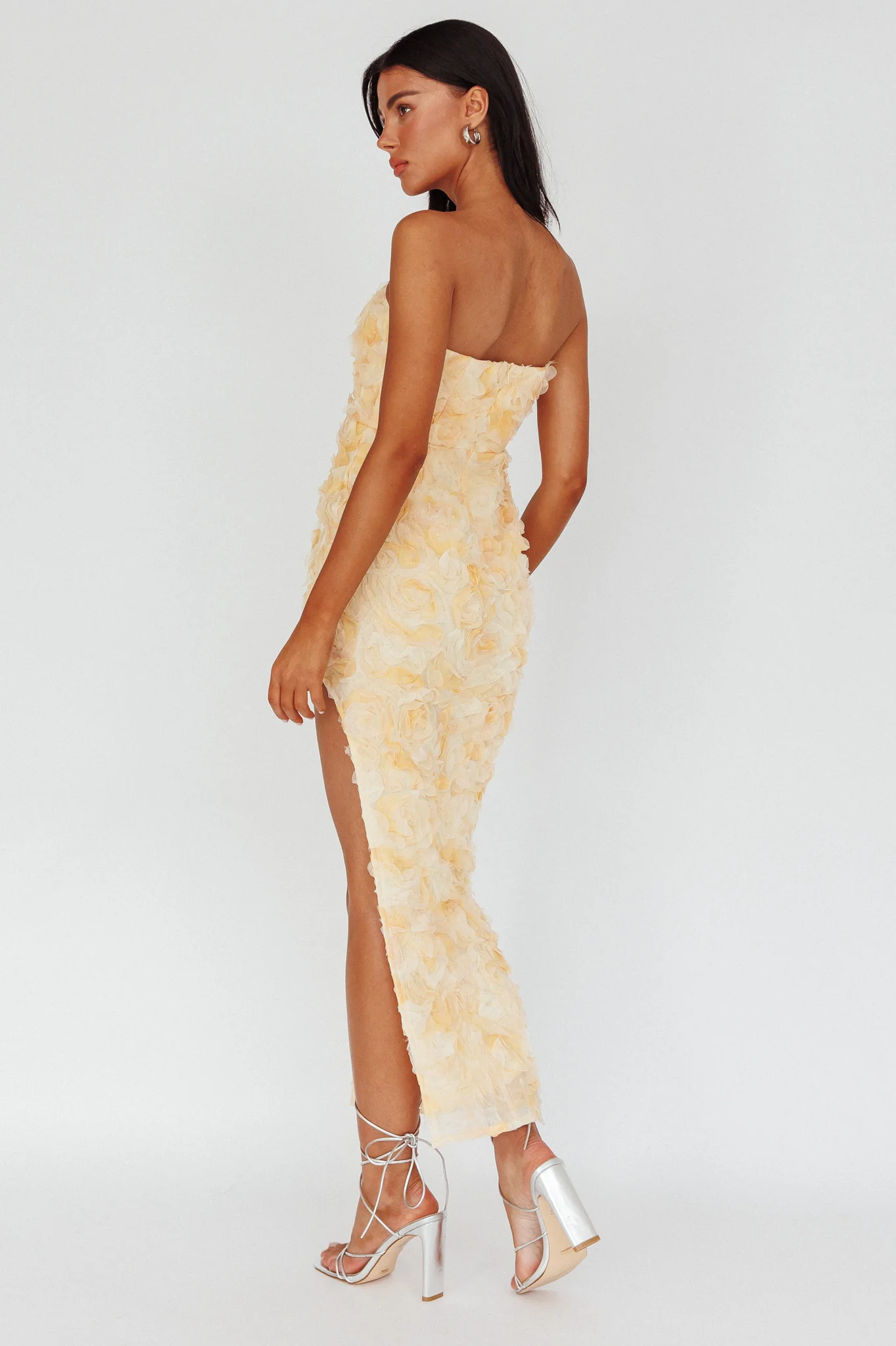 In Paris Embellished Midi Dress Orange - Seraphlike