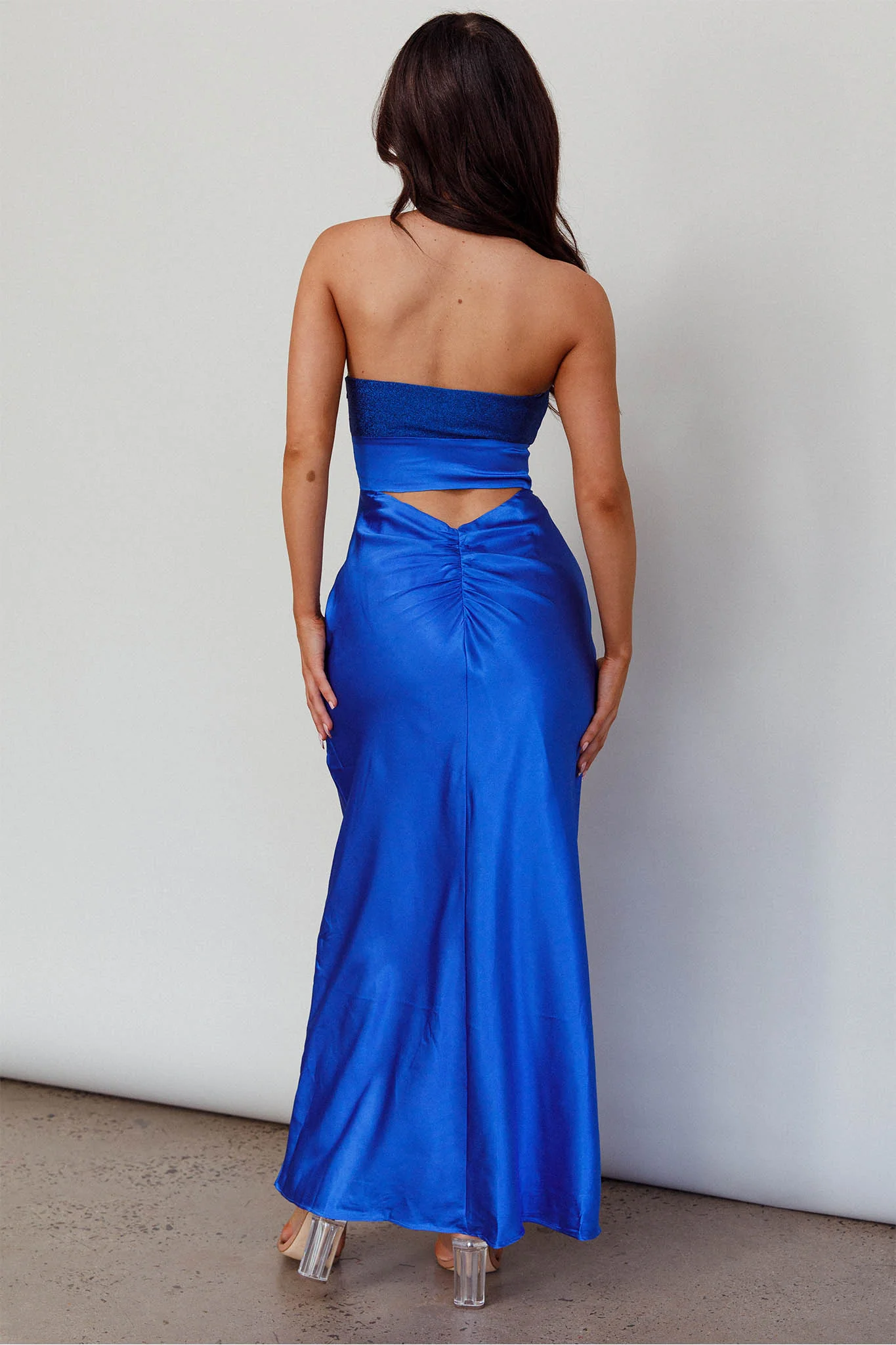 L'Amore Cut-Out Bodice Midi Dress Deep Blue - Seraphlike