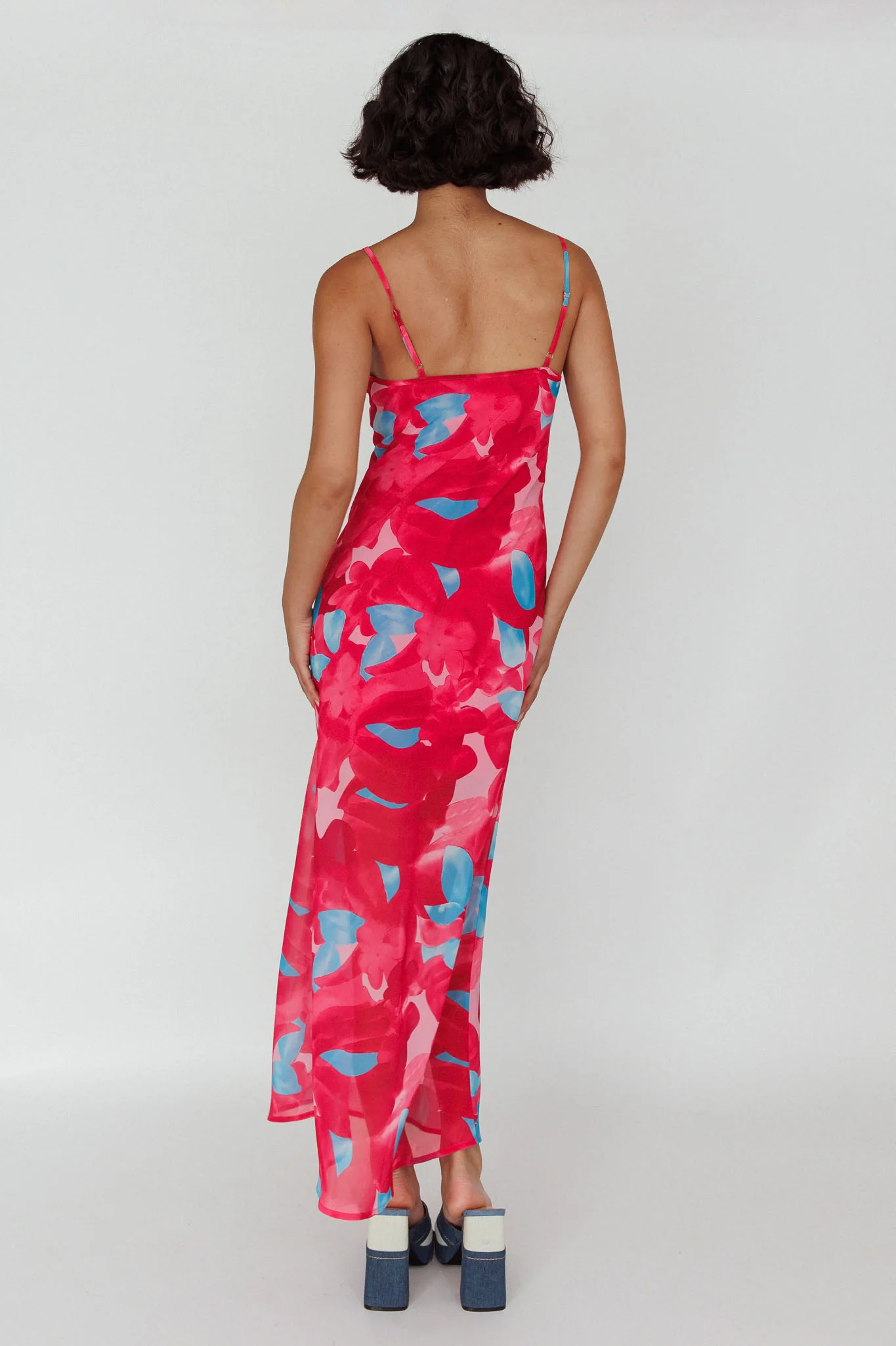 Stasi Cami Strap Midi Dress Floral Pink - Seraphlike