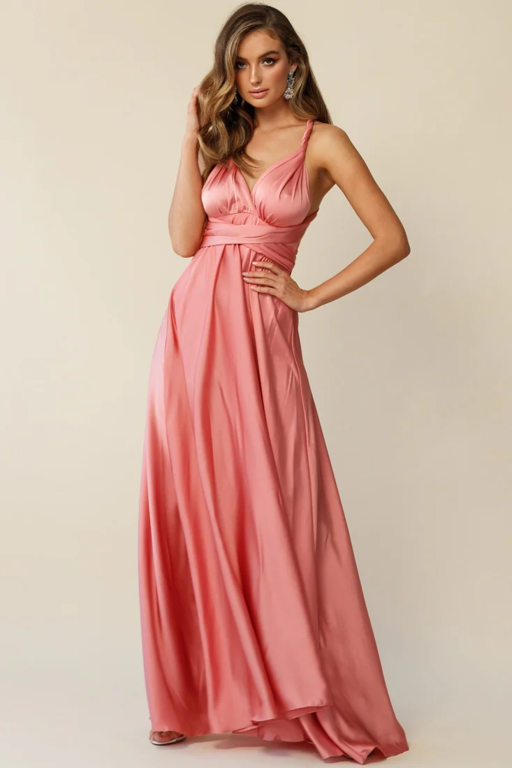 Ariana Multiway Maxi Dress Rose - Seraphlike