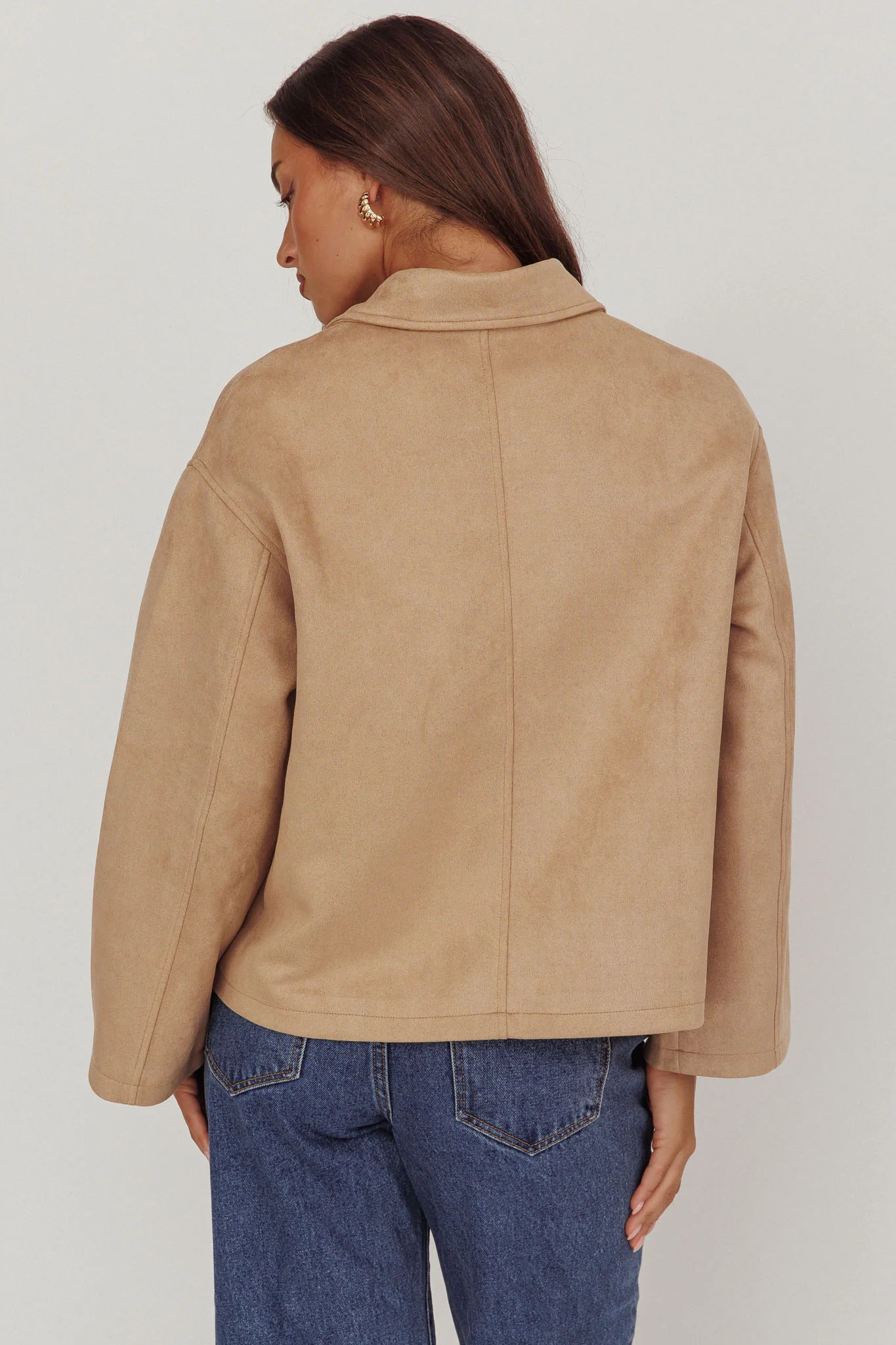 Everett Front Pocket Button Jacket Beige - Seraphlike