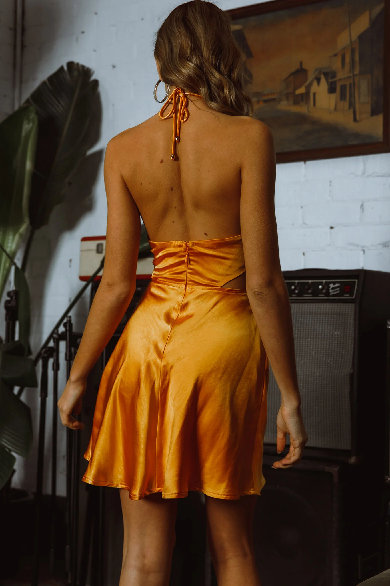 Social Butterfly Cut-Out Waist Mini Dress Mango - Seraphlike