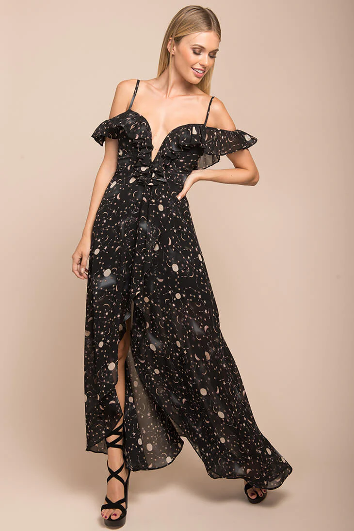 Celeste Star Print Maxi Dress - Seraphlike