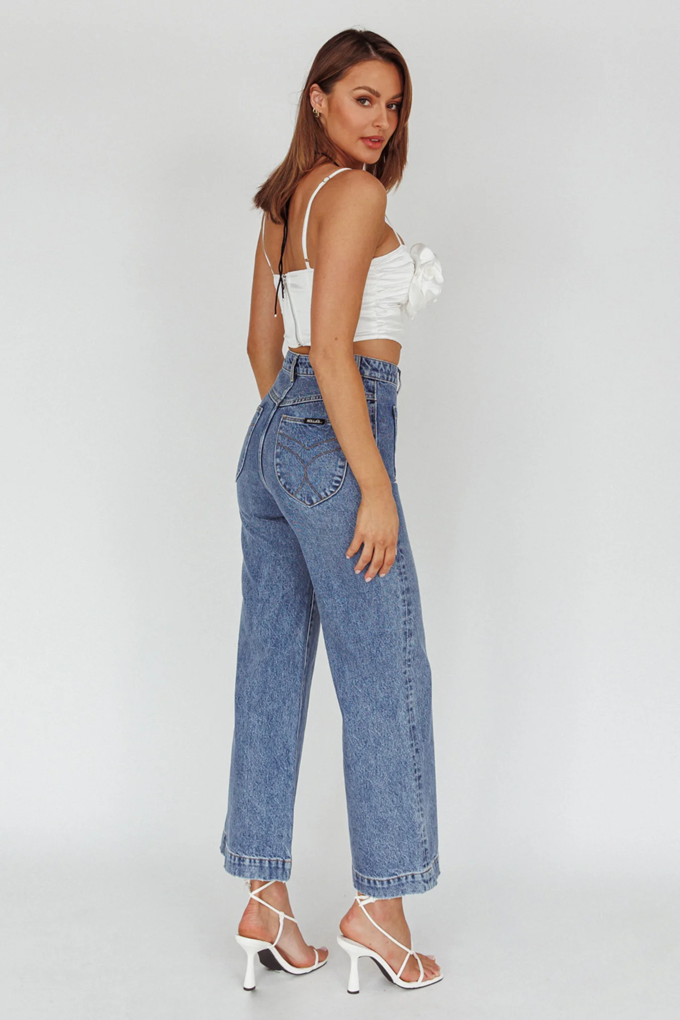 Romina Rose Bust Crop Top Ivory - Seraphlike