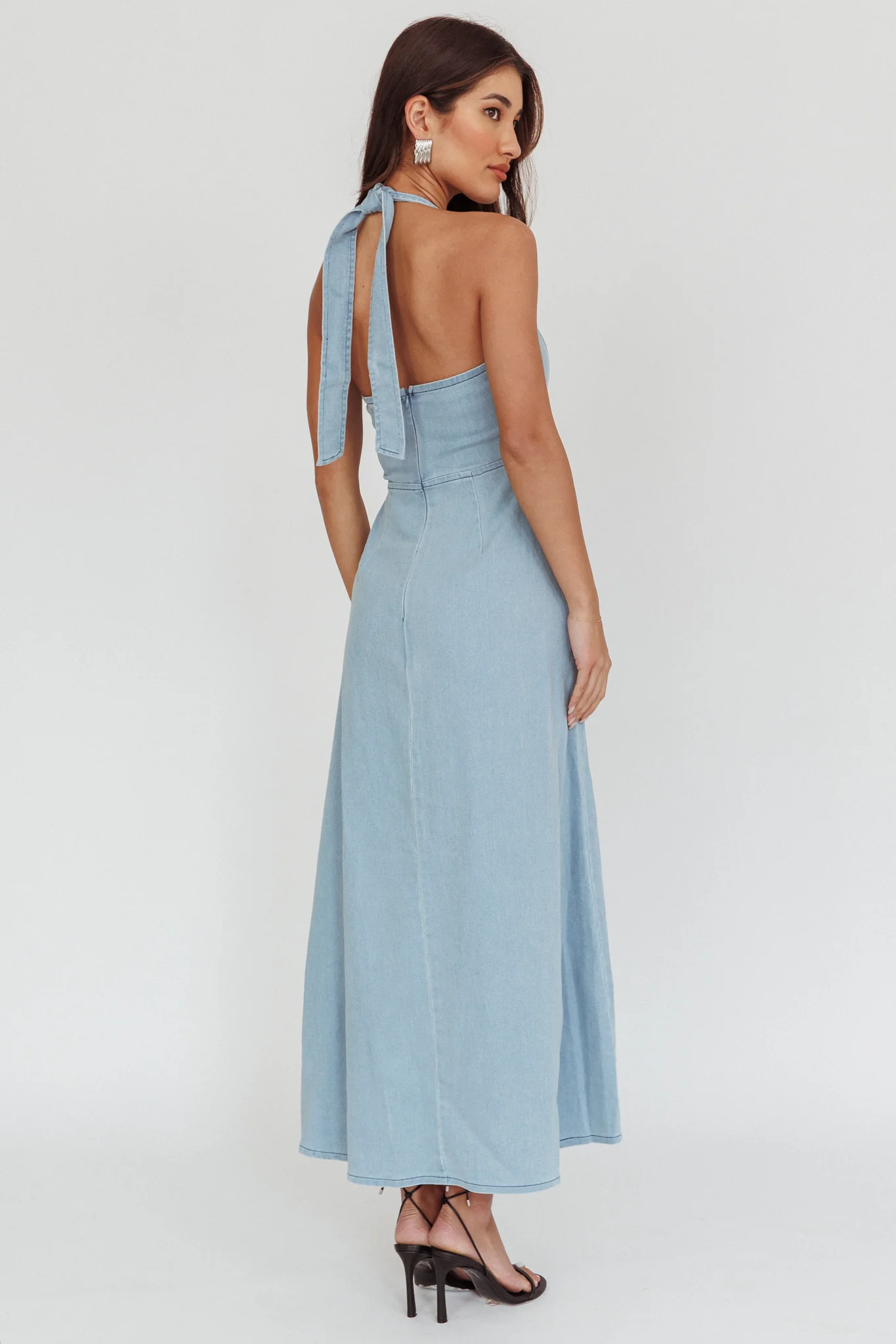 Lumi A-Line Maxi Dress Light Denim Blue - Seraphlike