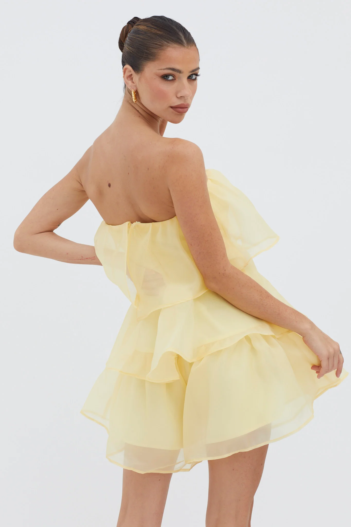 Behati Tiered Layer Romper Yellow - Seraphlike