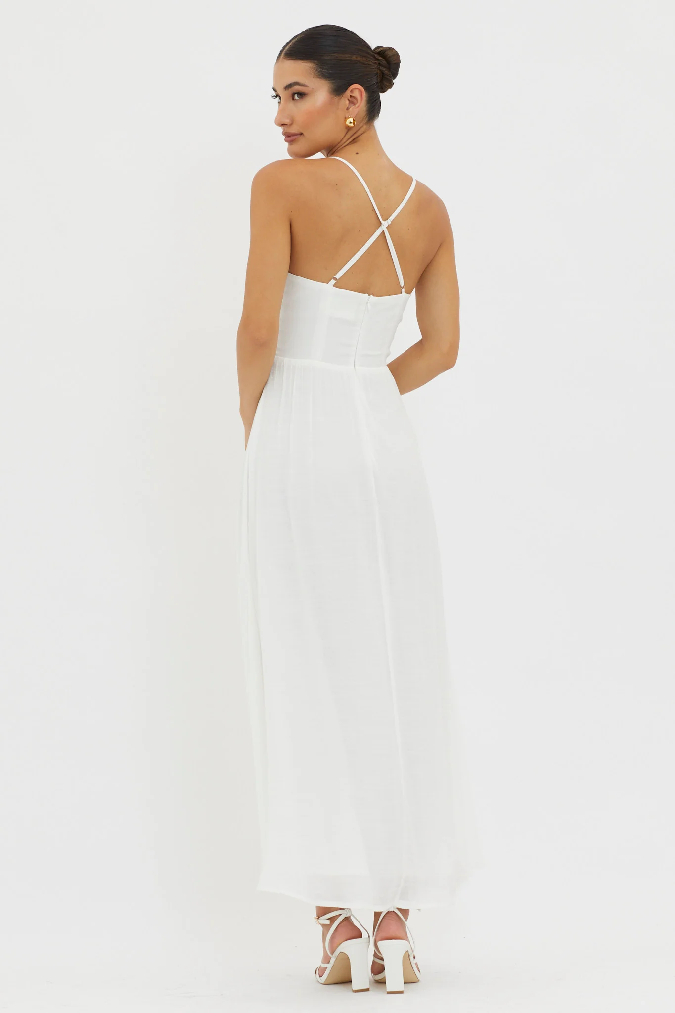 Slow It Down Lace Trim Maxi Dress White - Seraphlike