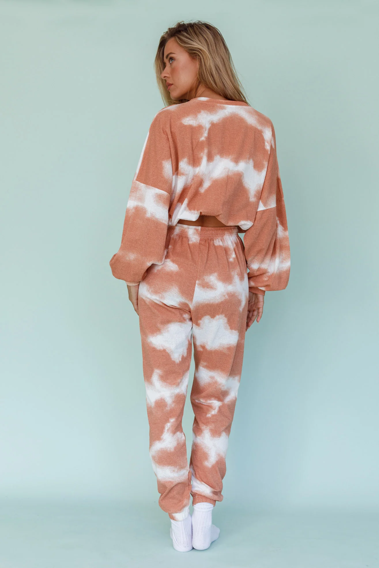 Low Key Drawstring Ribbed Pants Orange - Seraphlike