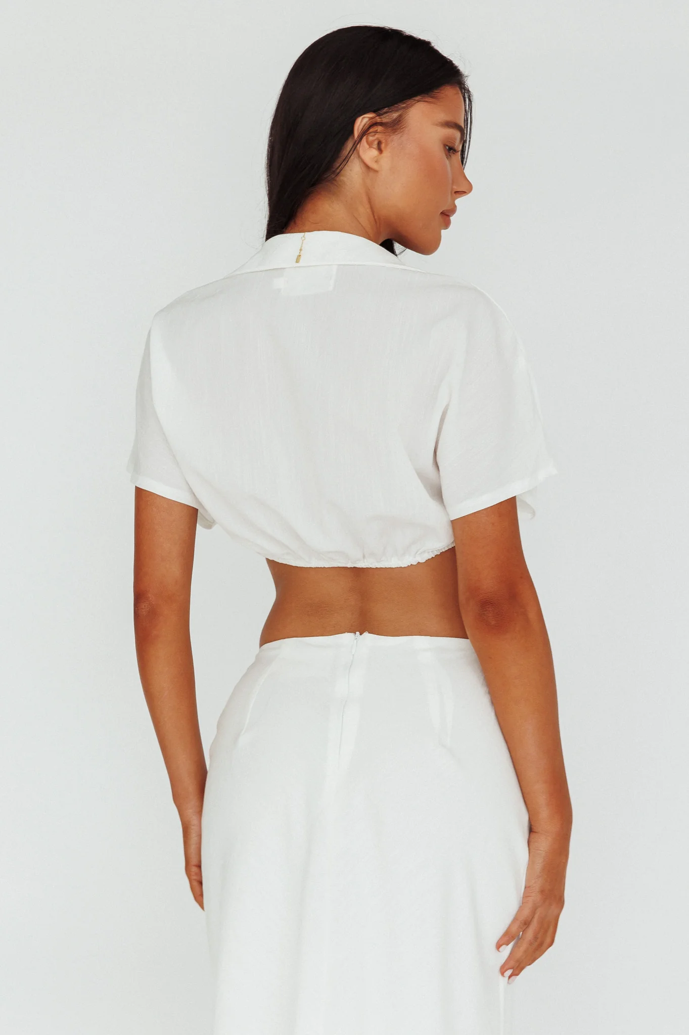 Coast To Coast Tied Crop Top White - Seraphlike