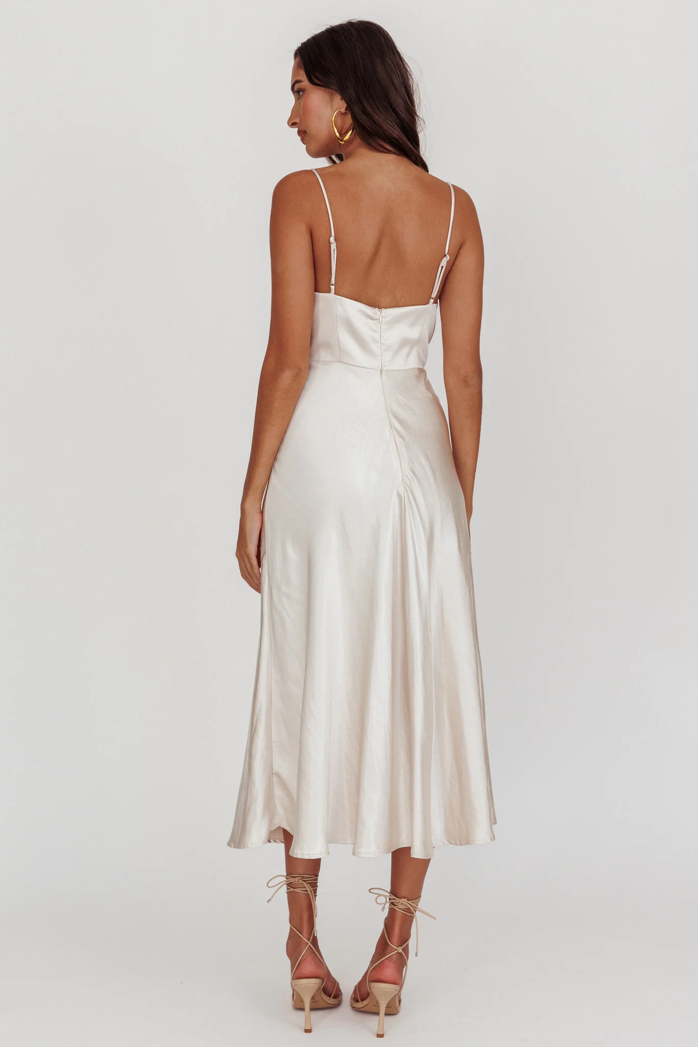 Lake Como A-Line Midi Dress Champagne - Seraphlike