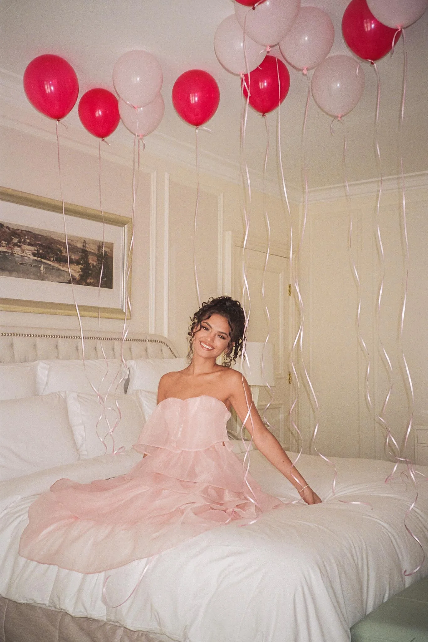 Behati Tiered Layer Midi Dress Pink - Seraphlike